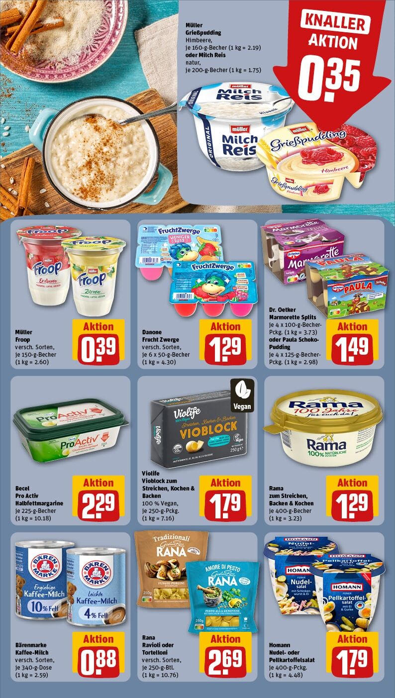 Rewe - Berlin / Mitte, Ackerstraße 2 (ab 06.01.2025) zum Blättern » Angebote | Seite: 17 | Produkte: Froop, Rama, Milch, Himbeere