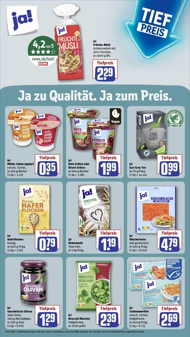 Rewe - Berlin / Mitte, Ackerstraße 2 (ab 06.01.2025) zum Blättern » Angebote | Seite: 19 | Produkte: Joghurt, Räucherlachs, Tee, Flocken