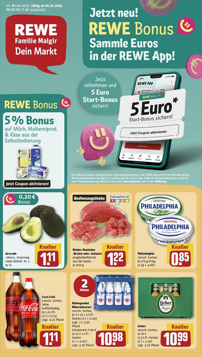 REWE Prospekt ab 06.01.2025 nächste Woche - Rüsselsheim, Adolf-von-Menzel Str. 19