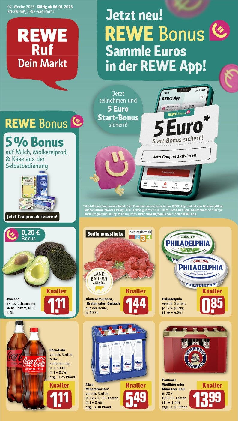 REWE Prospekt ab 06.01.2025 nächste Woche - Rheinhausen, Tannenberger Weg 1