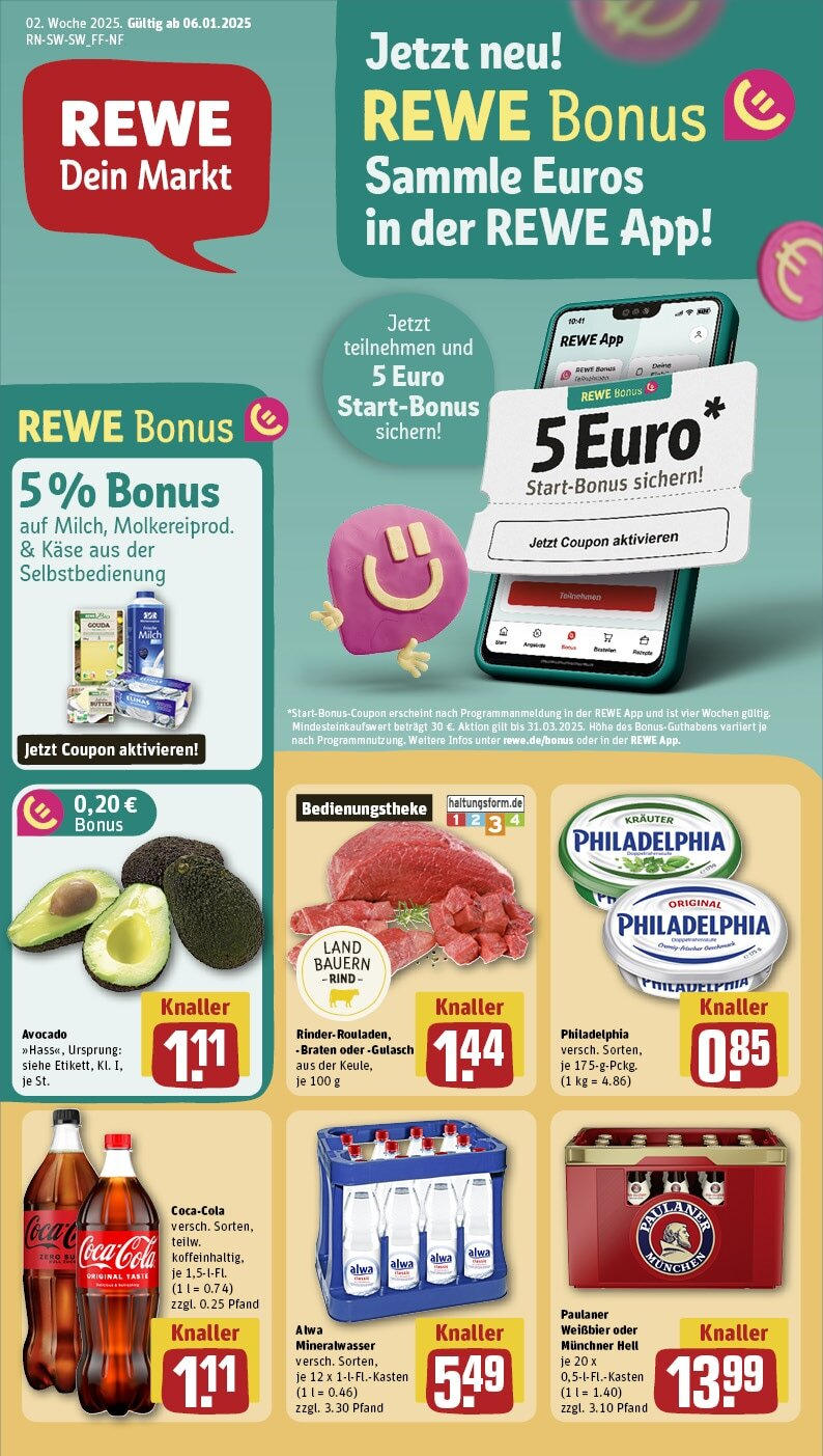 REWE Prospekt ab 06.01.2025 nächste Woche - Stuttgart/Zuffenhausen, Burgunderstr. 28-32