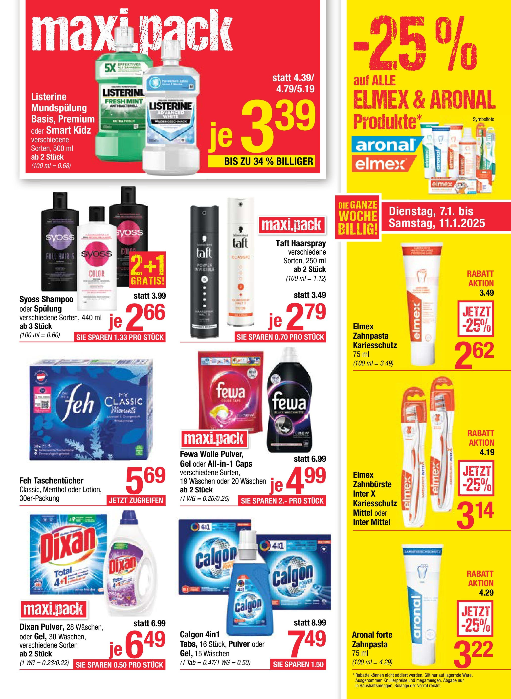 Maximarkt Flugblatt - Linz von 07.01.2025 - Aktuelle Angebote | Seite: 15 | Produkte: Shampoo, Spülung, Haarspray, Zahnbürste