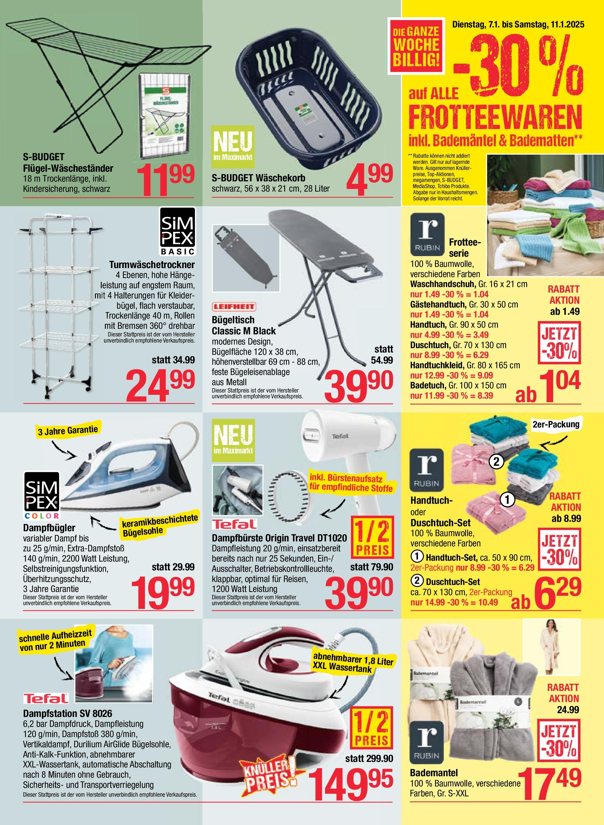 Maximarkt Flugblatt - Linz von 07.01.2025 - Aktuelle Angebote | Seite: 21 | Produkte: Bademantel