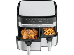 Tefal EY905D Dual Easy Fry & Grill Doppelkammer-Heißluftfritteuse mit 2 Garzonen (8,3 l, 2700 Watt, Schwarz)