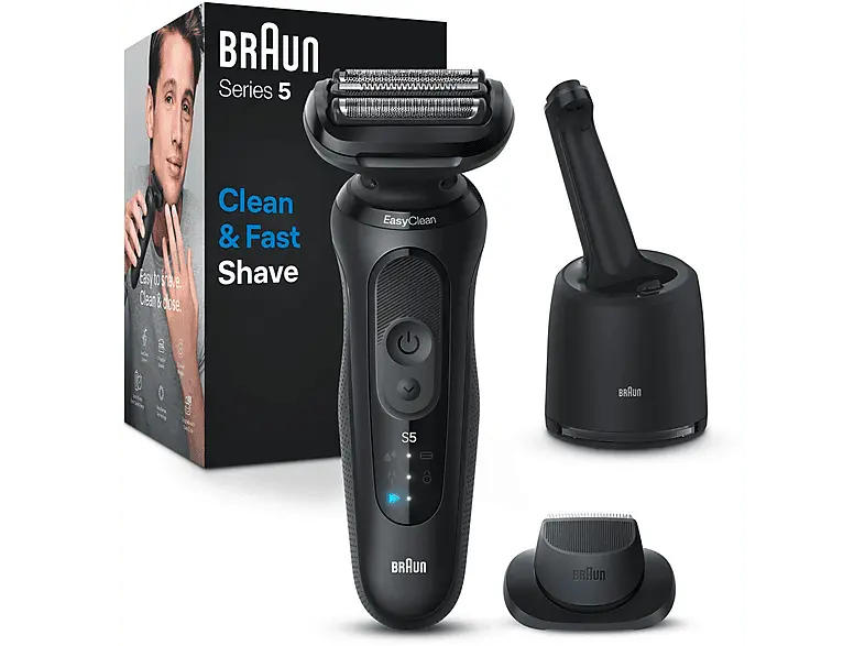 BRAUN Series 5 52-N7200cc Elektrorasierer (Netzbetrieb, Schwarz, 2 Rasiermodi)