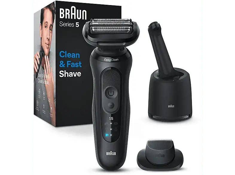 BRAUN Series 5 52-N7200cc Elektrorasierer (Netzbetrieb, Schwarz, 2 Rasiermodi)