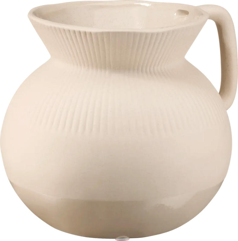 Dekorieren & Einrichten Vase aus Porzellan mit Griff, offwhite (17x17x16 cm)