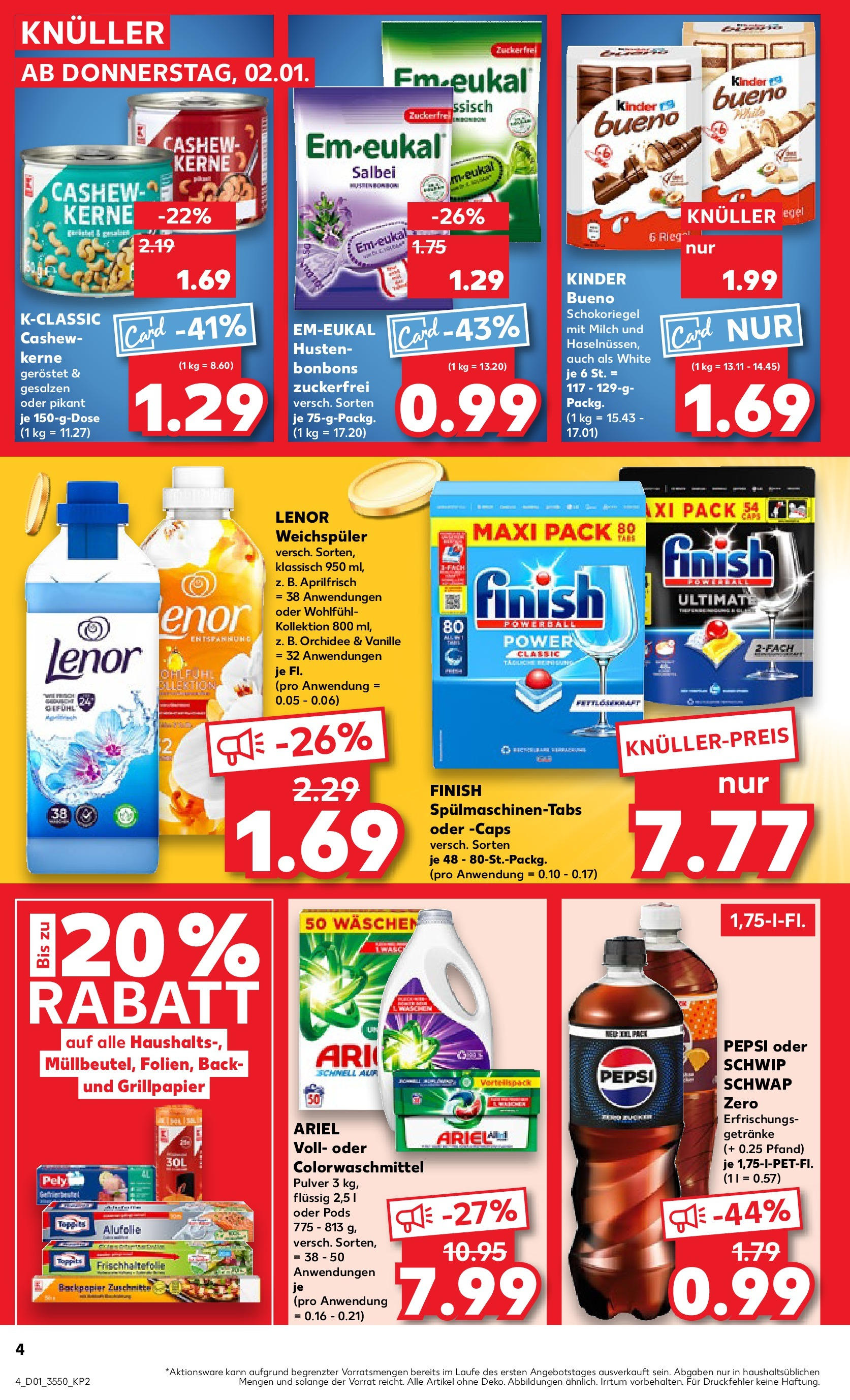 Kaufland - Berlin-Reinickendorf, Ollenhauerstraße 122 (ab 02.01.2025) » Angebote Online zum Blättern | Seite: 4 | Produkte: Ariel, Orchidee, Weichspüler, Spülmaschinentabs