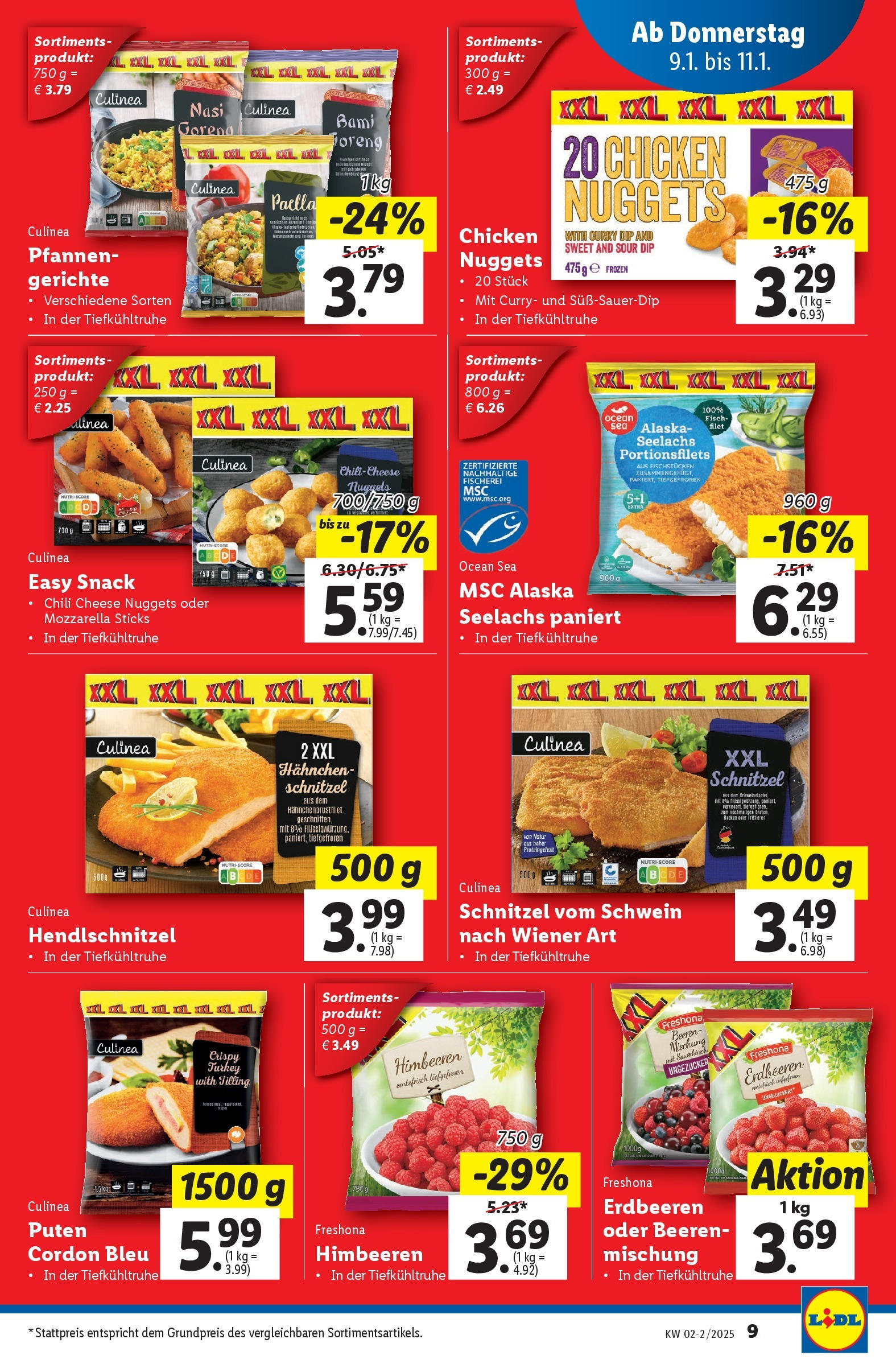 Lidl Flugblatt - Wien ab 09.01.2025 - Angebote ab donnerstag | Seite: 9 | Produkte: Erdbeeren, Chili, Fisch