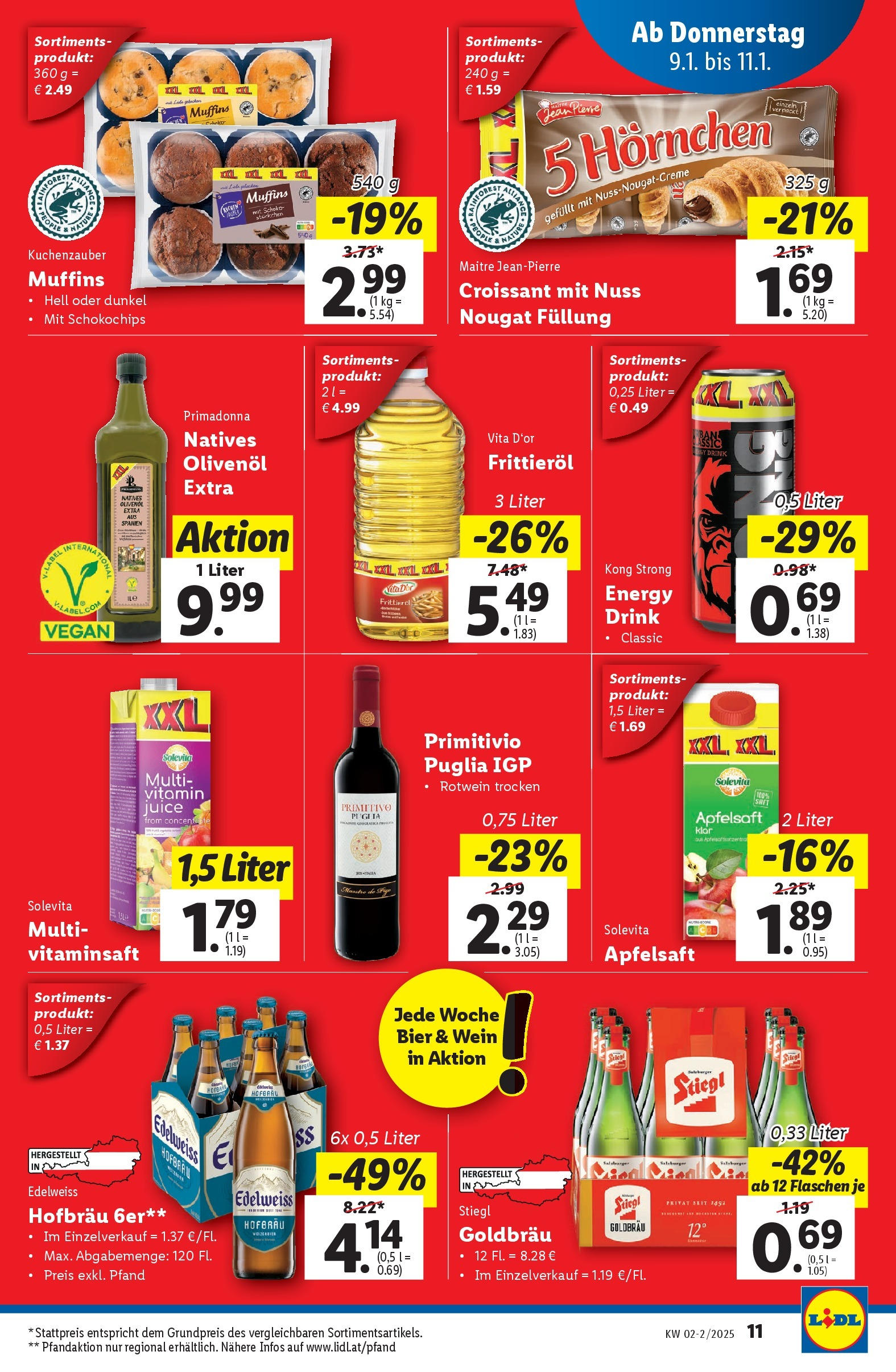 Lidl Flugblatt - Wien ab 09.01.2025 - Angebote ab donnerstag | Seite: 11 | Produkte: Wein, Bier