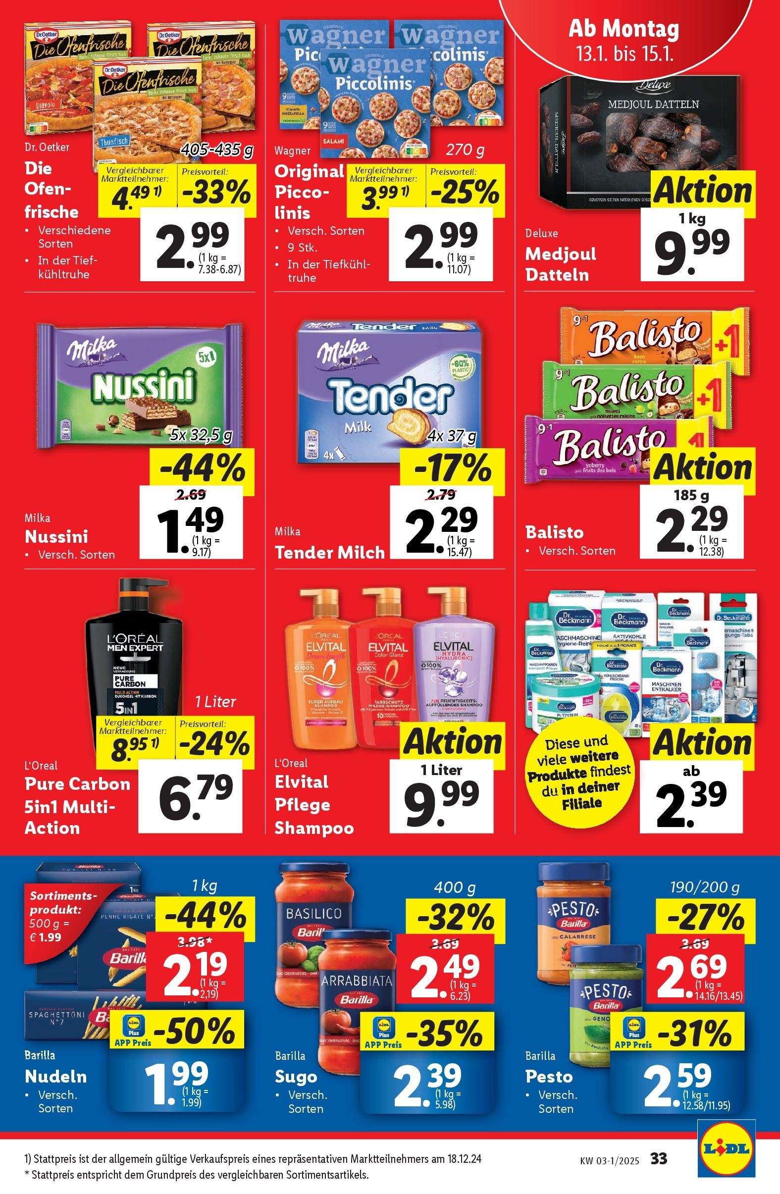 Lidl Flugblatt - Wien ab 09.01.2025 - Angebote ab donnerstag | Seite: 35 | Produkte: Shampoo, Milch, Salami, Duschgel