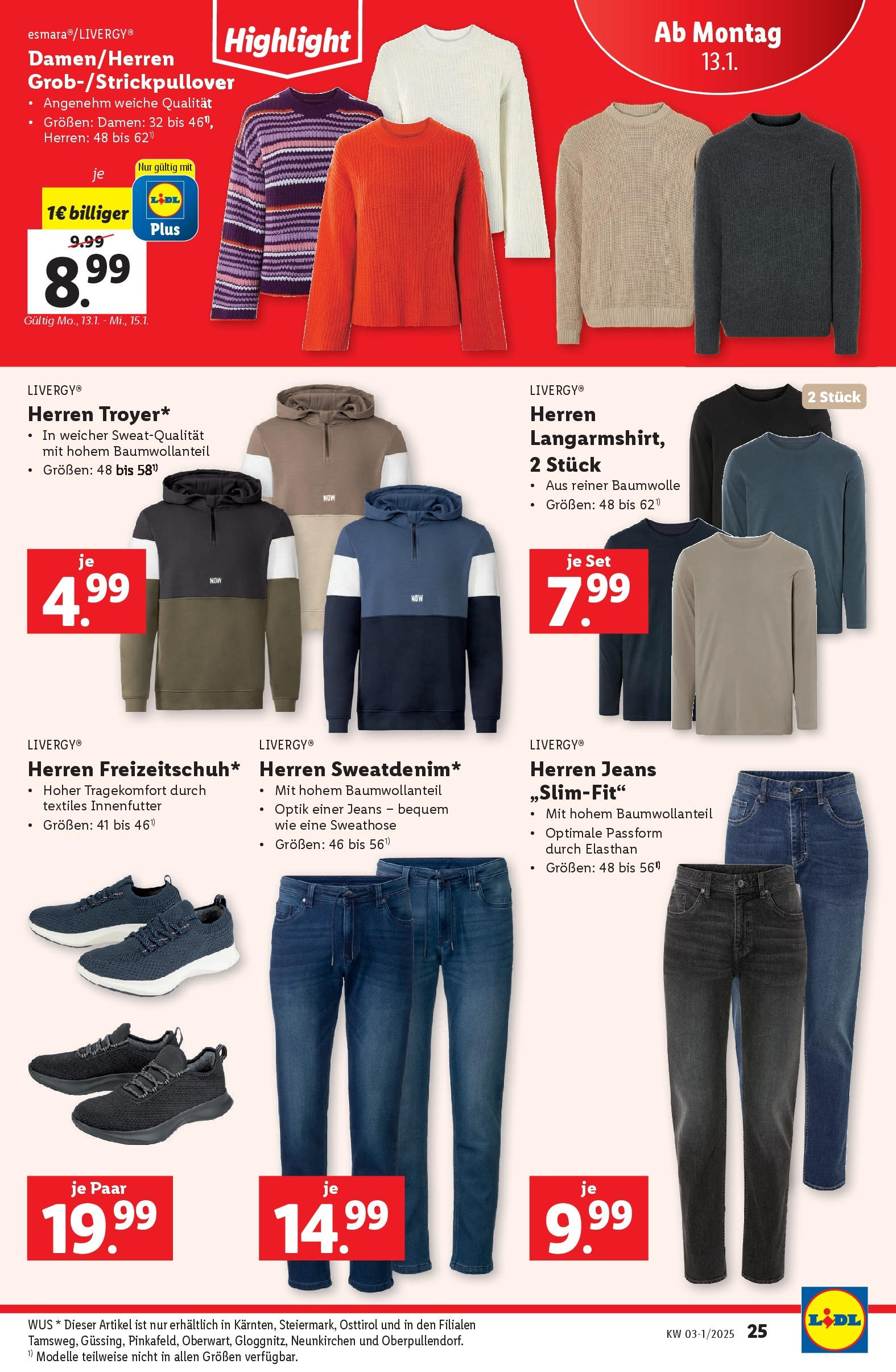 Lidl Flugblatt - Graz, Klagenfurt, Obewart ab 08.01.2025 - Angebote ab donnerstag | Seite: 27 | Produkte: Jeans