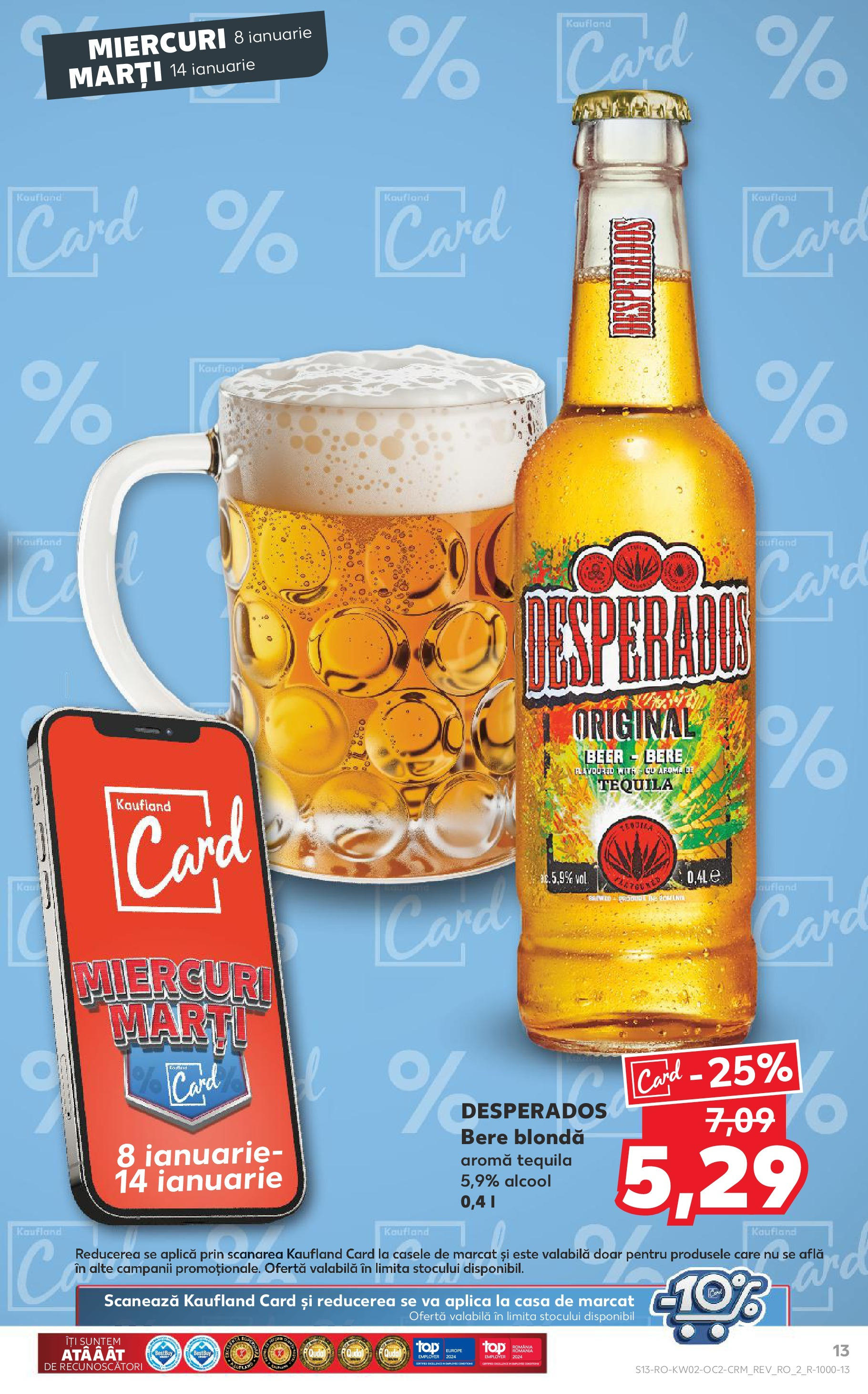 Catalog Kaufland - Târgovişte 08.01.2025 - Revista si Oferta | Pagină: 13 | Produse: Bere