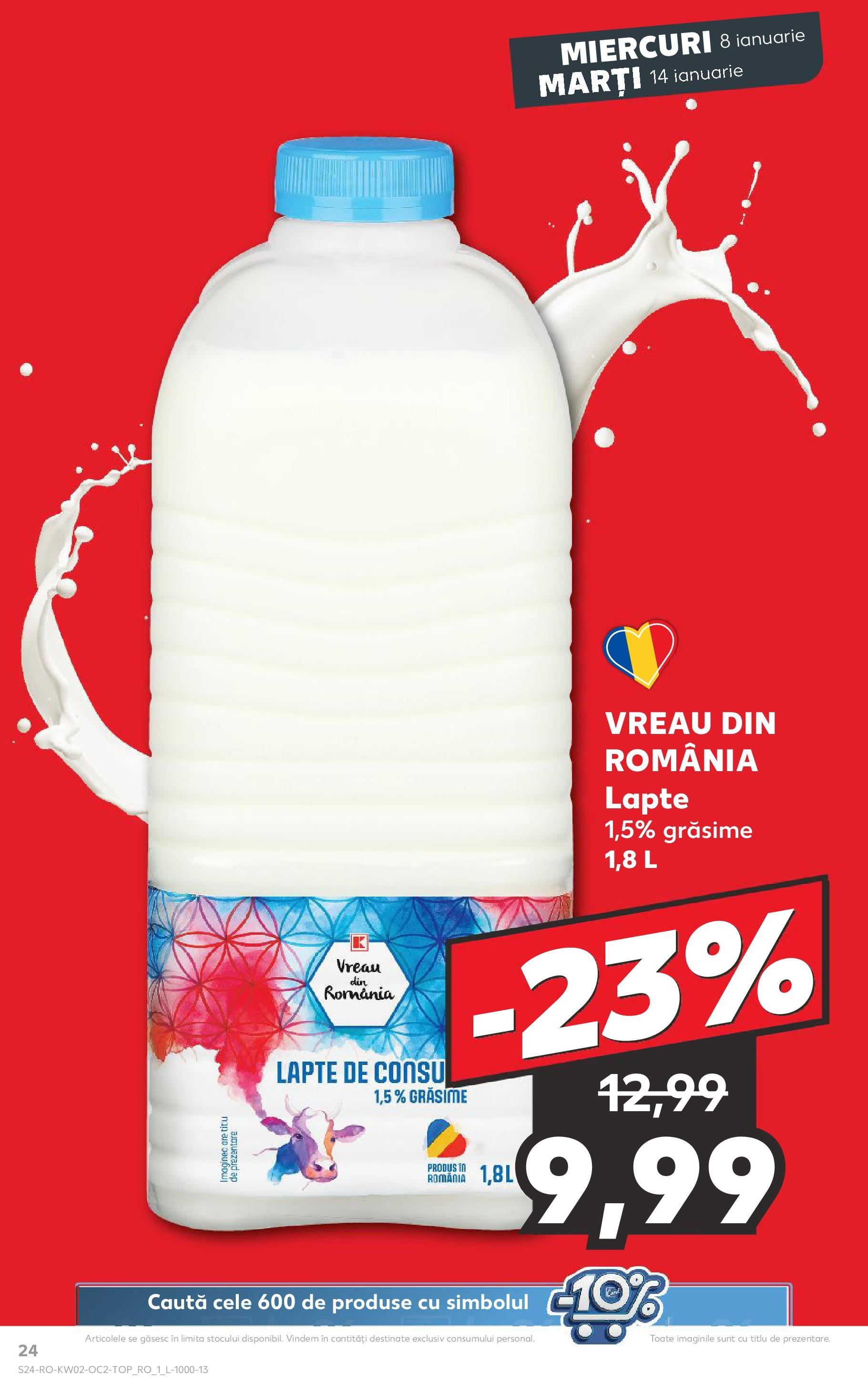 Catalog Kaufland - Târgovişte 08.01.2025 - Revista si Oferta | Pagină: 24 | Produse: Lapte