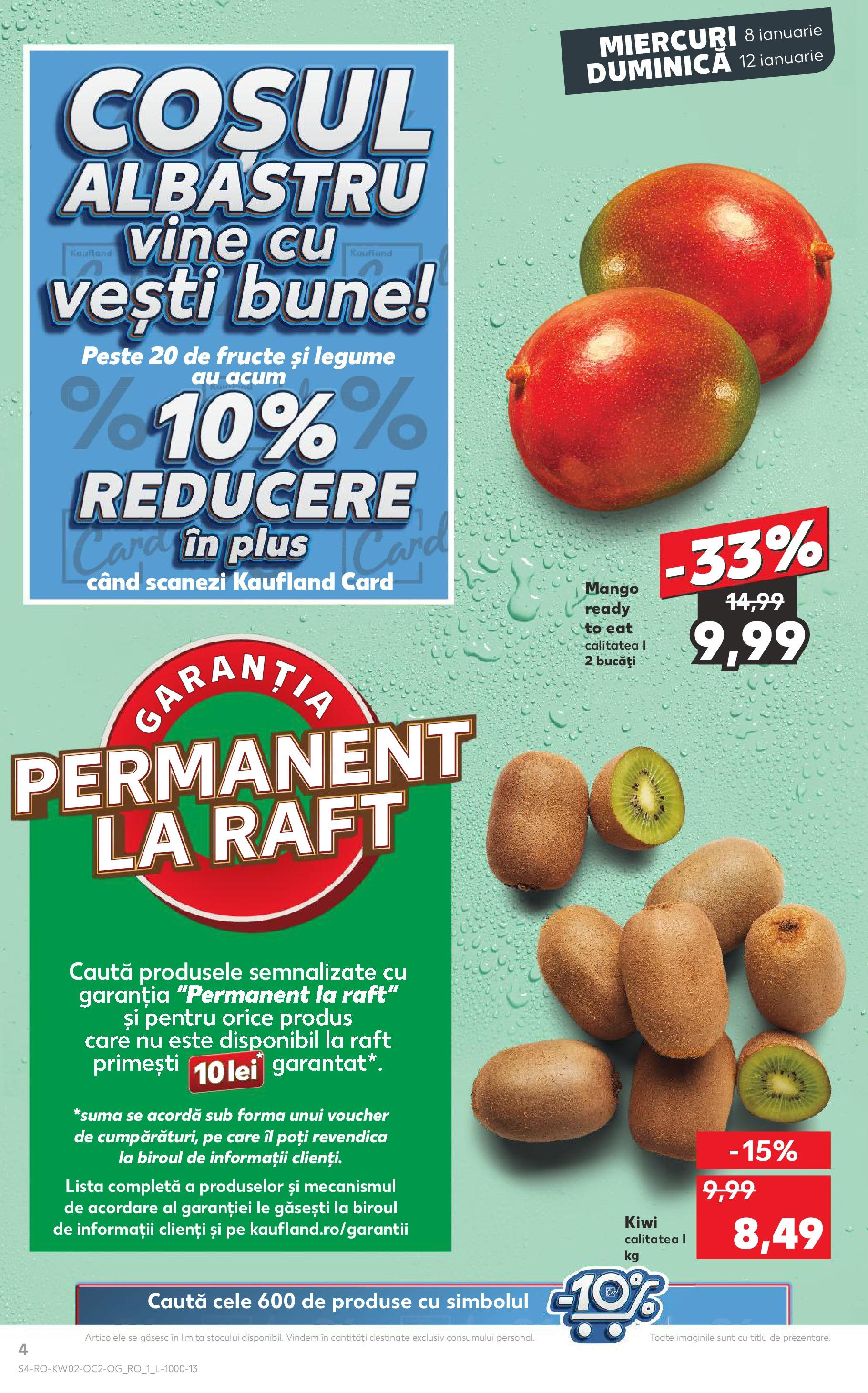 Catalog Kaufland - Târgovişte 08.01.2025 - Revista si Oferta | Pagină: 4 | Produse: Pește, Legume, Fructe, Mango