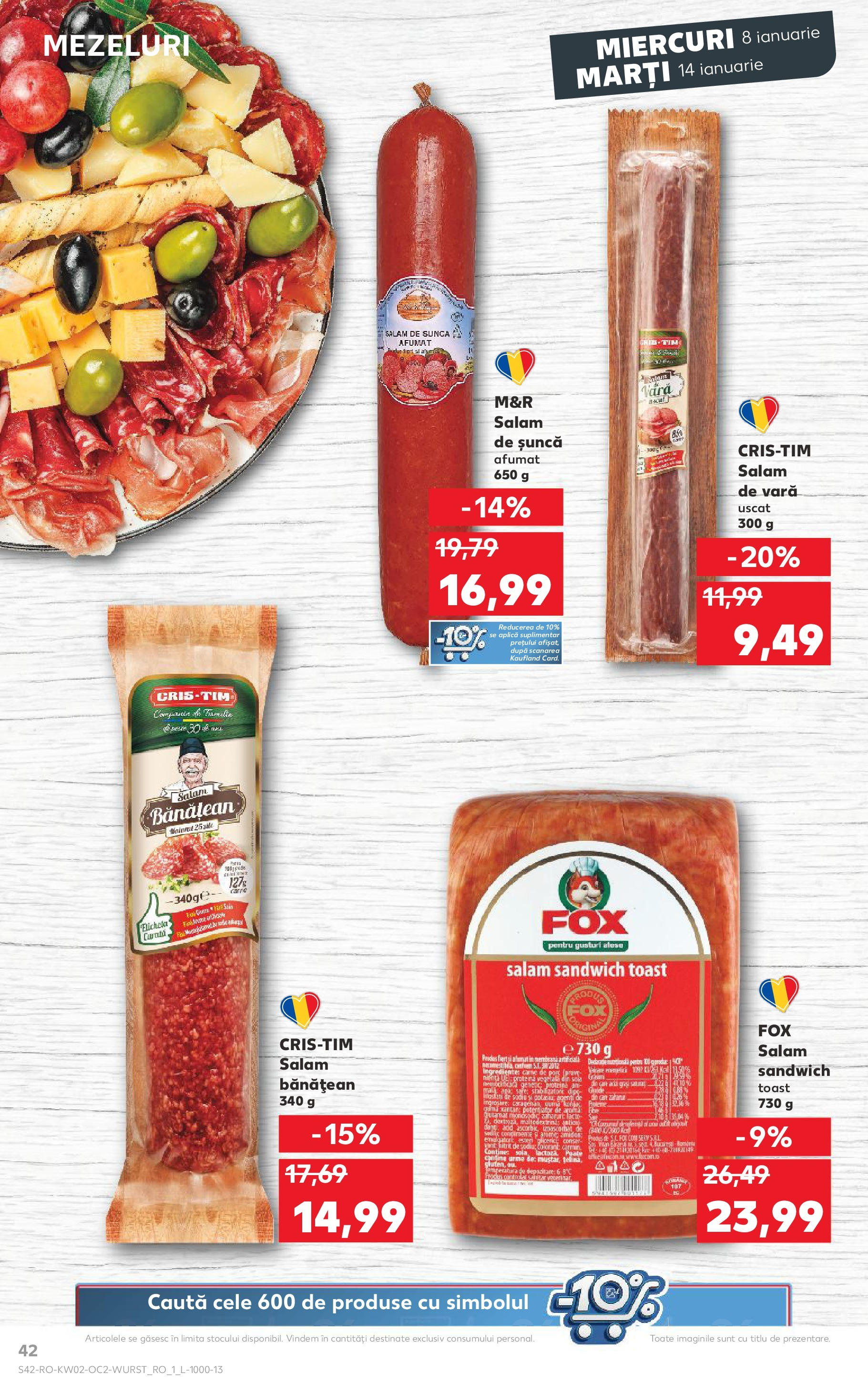 Catalog Kaufland - Târgovişte 08.01.2025 - Revista si Oferta | Pagină: 42 | Produse: Țelină, Salam, Șuncă, Pește