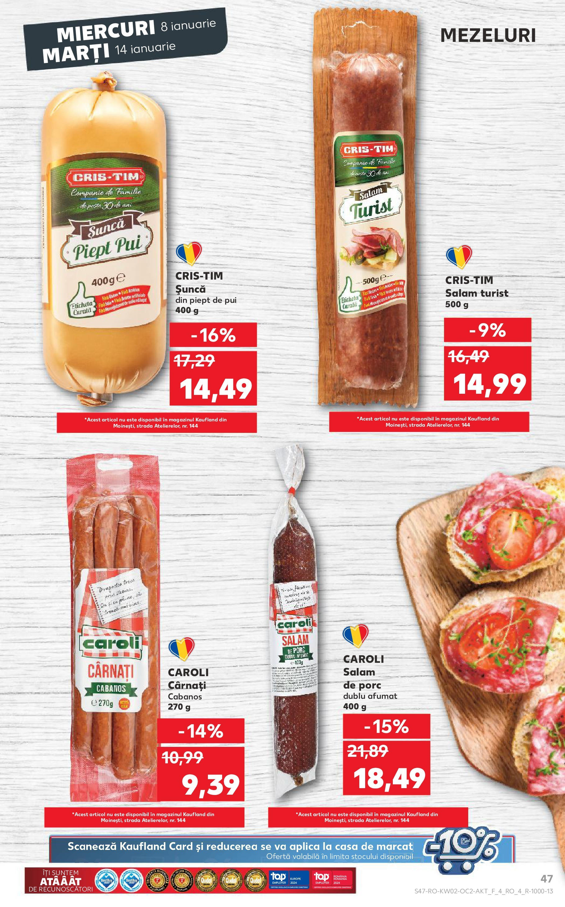 Catalog Kaufland - Târgovişte 08.01.2025 - Revista si Oferta | Pagină: 47 | Produse: Salam, Șuncă, Cârnați