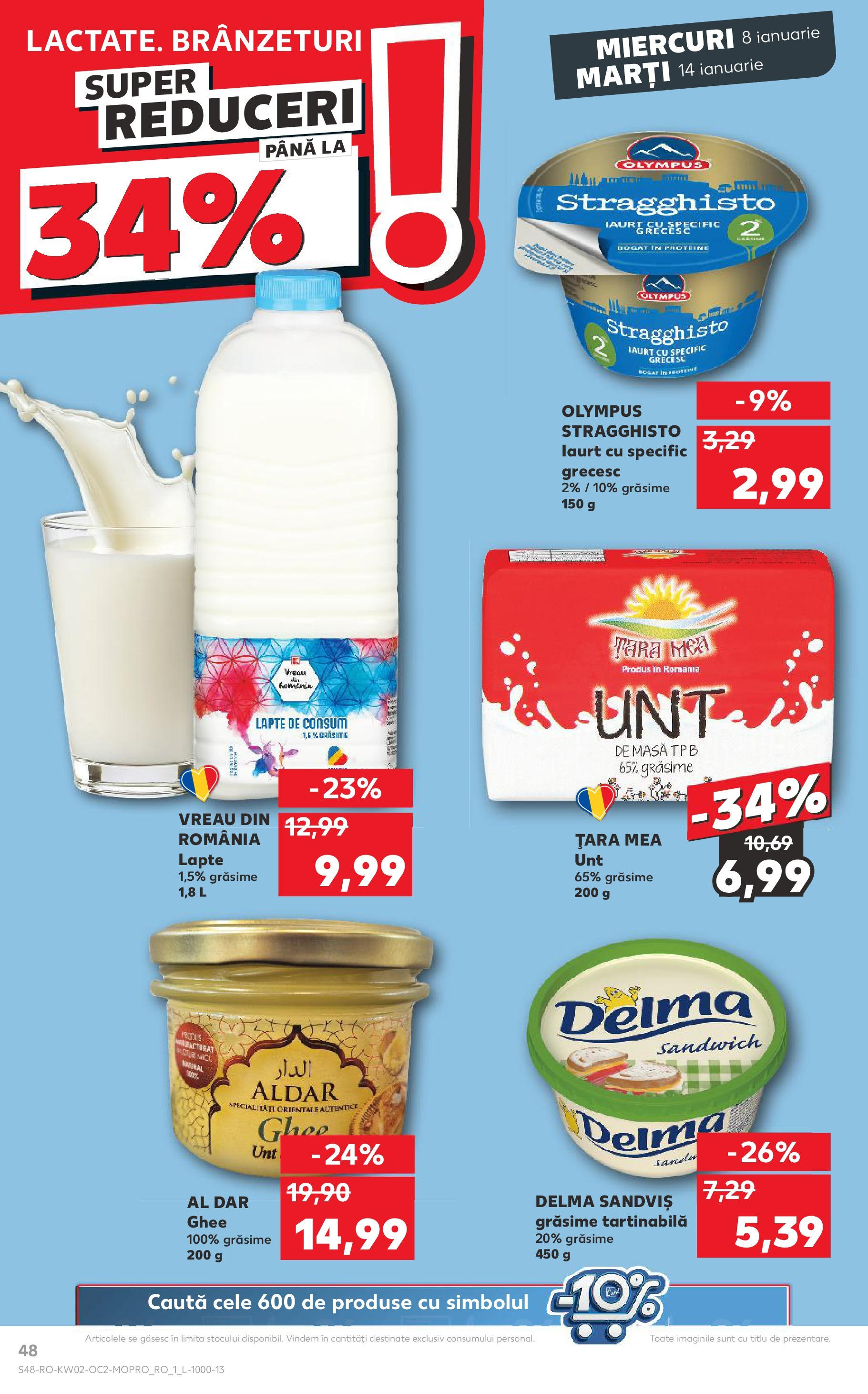 Catalog Kaufland - Târgovişte 08.01.2025 - Revista si Oferta | Pagină: 48 | Produse: Masă, Lapte, Iaurt