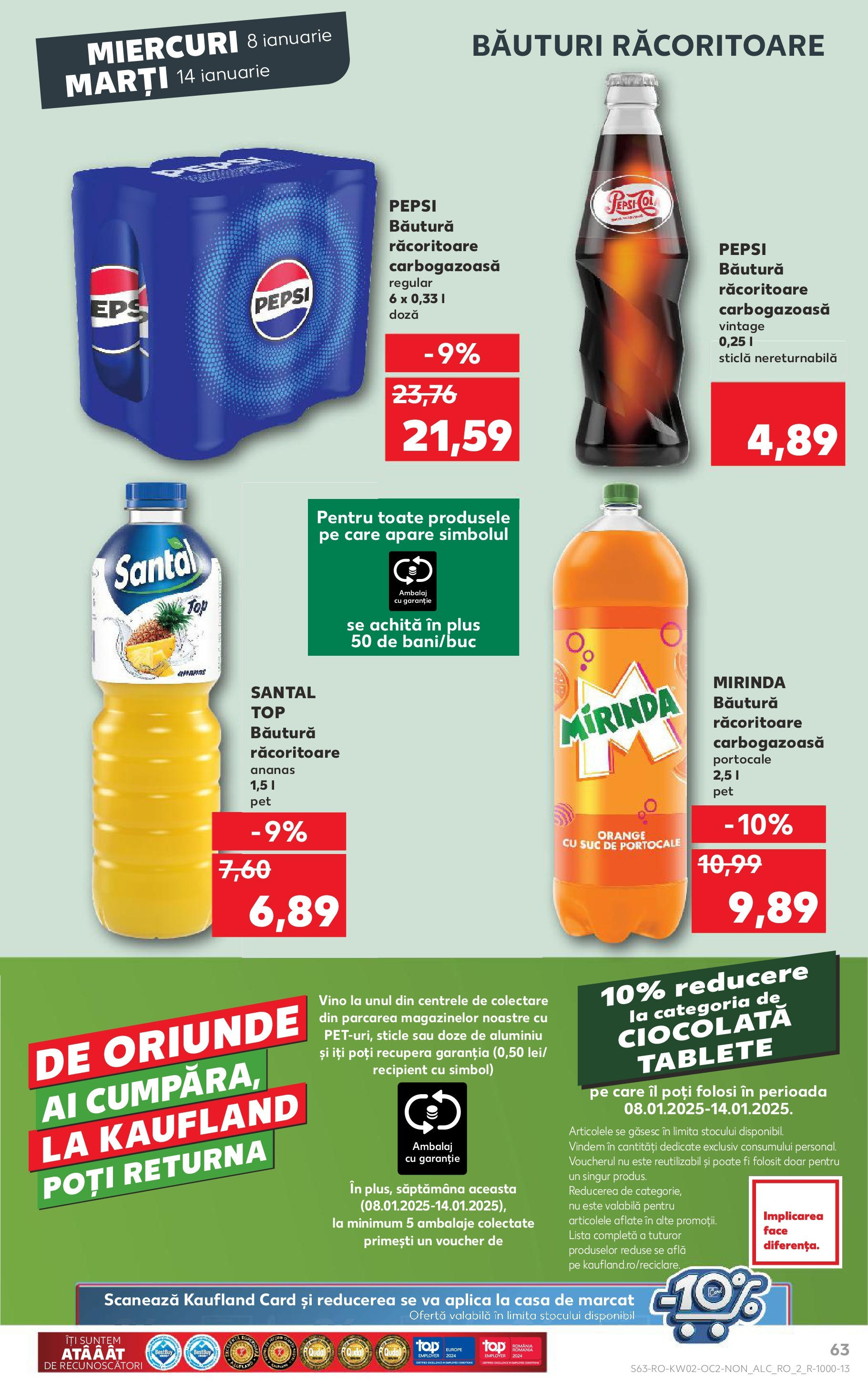 Catalog Kaufland - Târgovişte 08.01.2025 - Revista si Oferta | Pagină: 63 | Produse: Ciocolată, Suc, Portocale, Ananas