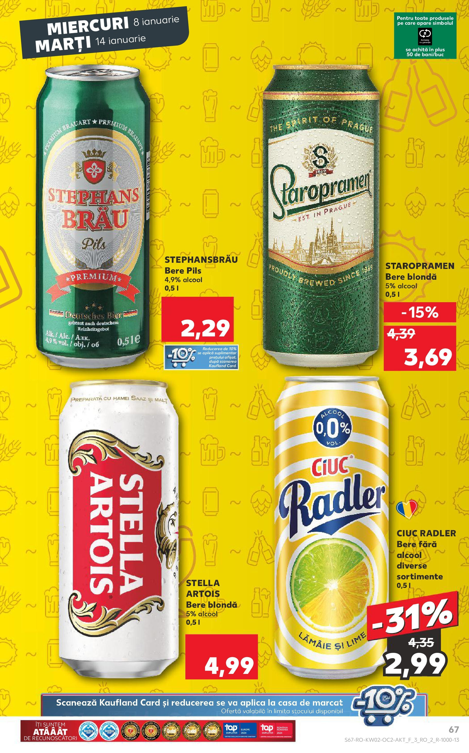 Catalog Kaufland - Târgovişte 08.01.2025 - Revista si Oferta | Pagină: 67 | Produse: Lime, Bere, Lămâie