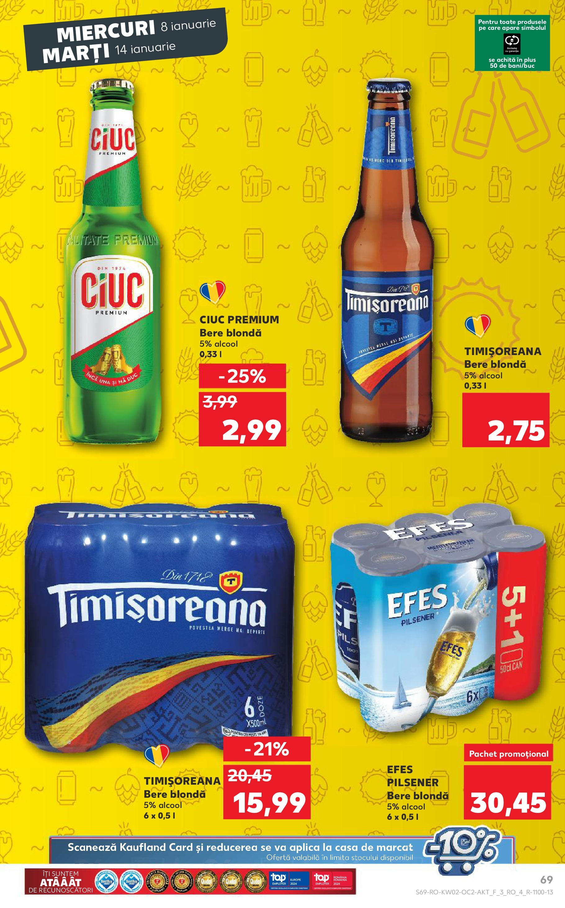 Catalog Kaufland - Târgovişte 08.01.2025 - Revista si Oferta | Pagină: 69 | Produse: Bere