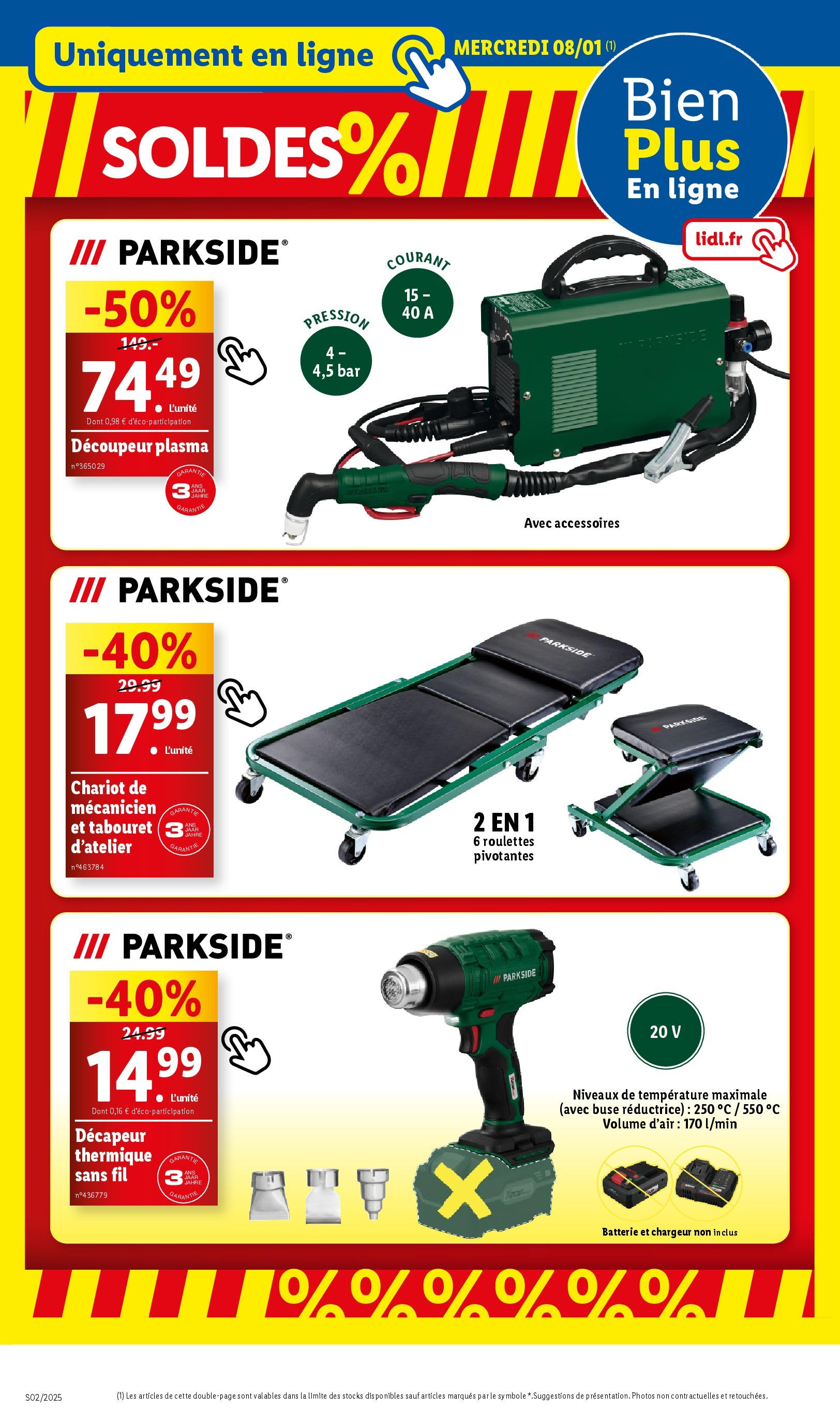 Catalogue LIDL du 06/01/2025 | Promo prospectus en ligne | Page: 28 | Produits: Chariot de mécanicien, Batterie, Découpeur plasma