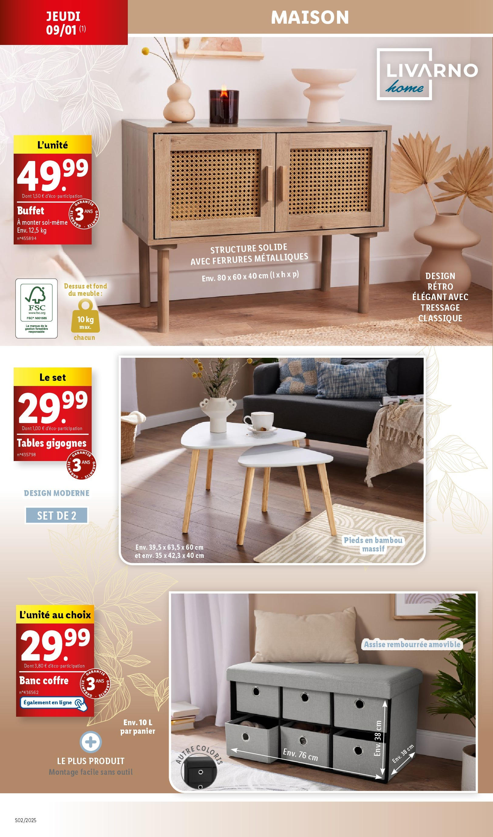 Catalogue LIDL du 06/01/2025 | Promo prospectus en ligne | Page: 42 | Produits: Meuble, Banc coffre, Buffet, Panier