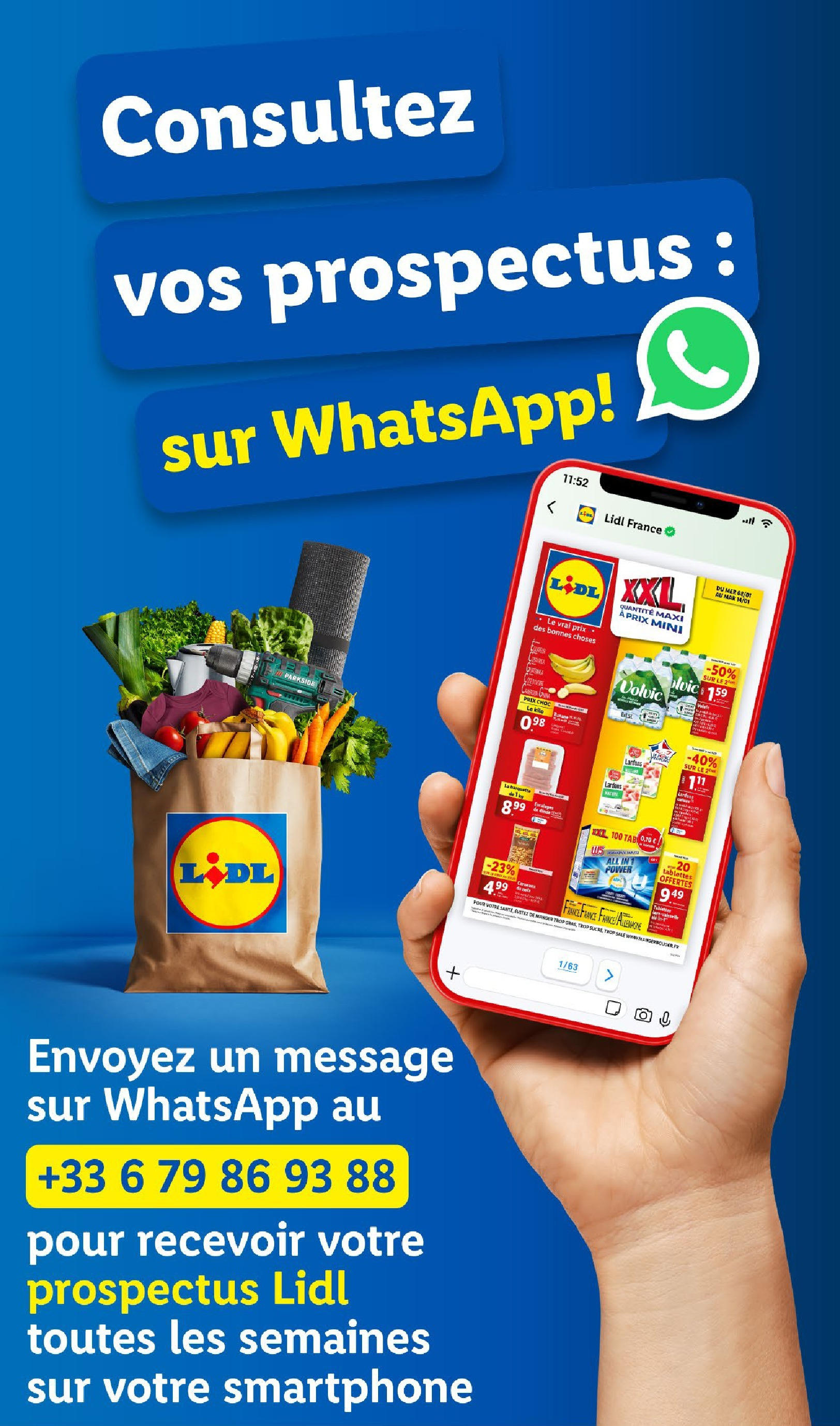 Catalogue LIDL du 06/01/2025 | Promo prospectus en ligne | Page: 58 | Produits: Smartphone, Volvic, Lardons