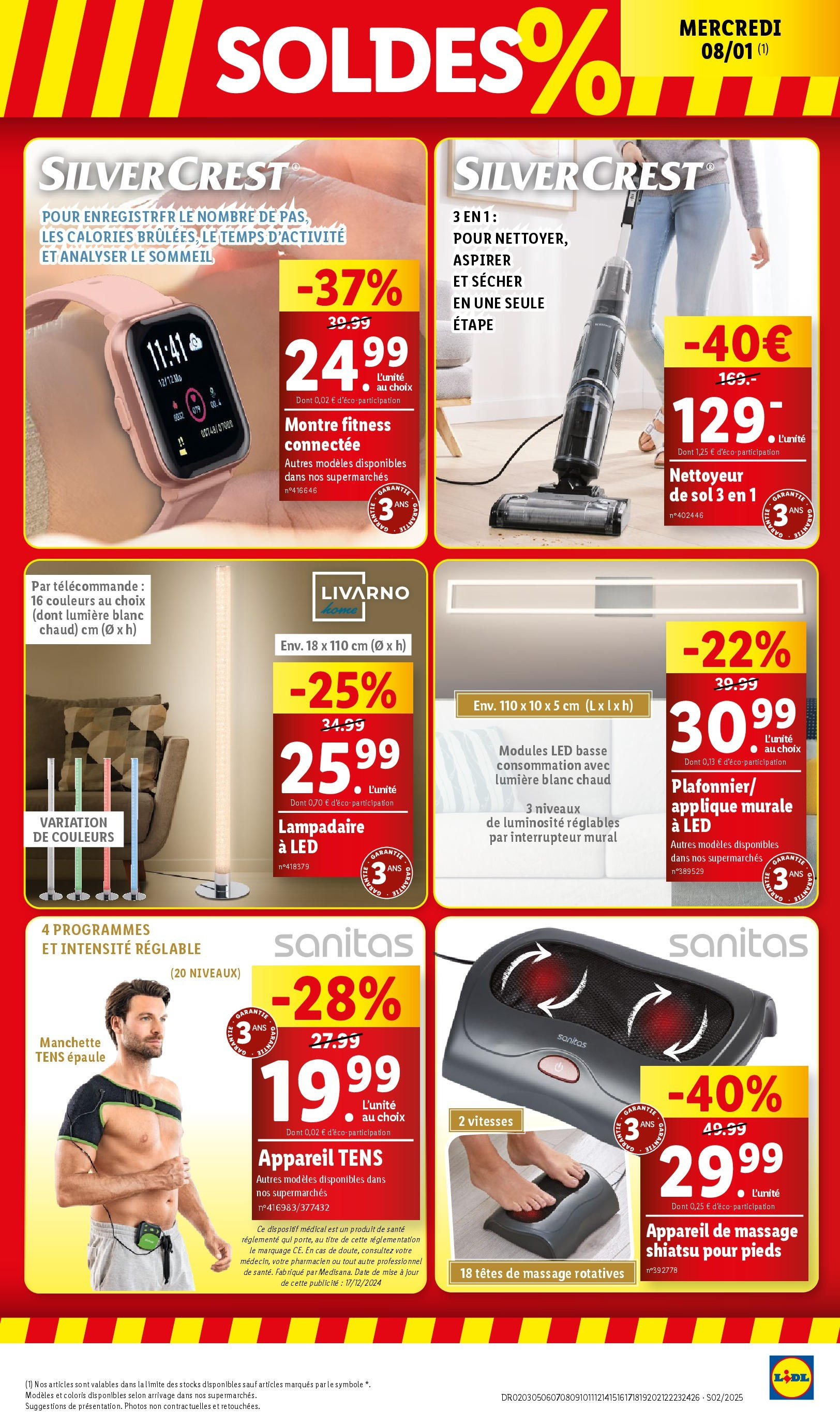 Catalogue LIDL du 06/01/2025 | Promo prospectus en ligne | Page: 23 | Produits: Montre, Appareil de massage, Interrupteur, Télécommande