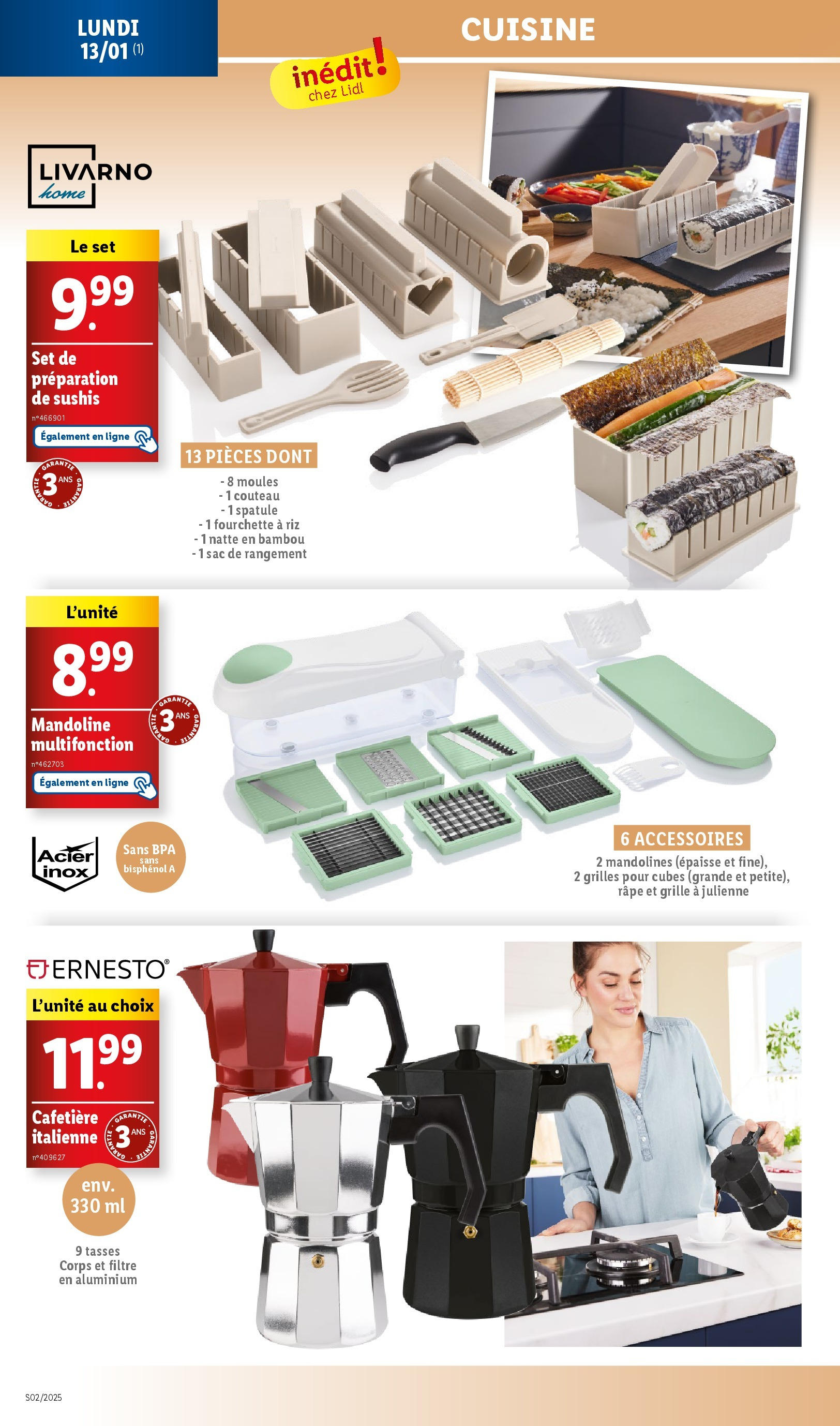 Catalogue LIDL du 07/01/2025 | Promo prospectus en ligne | Page: 74 | Produits: Couteau, Spatule, Riz, Tasses