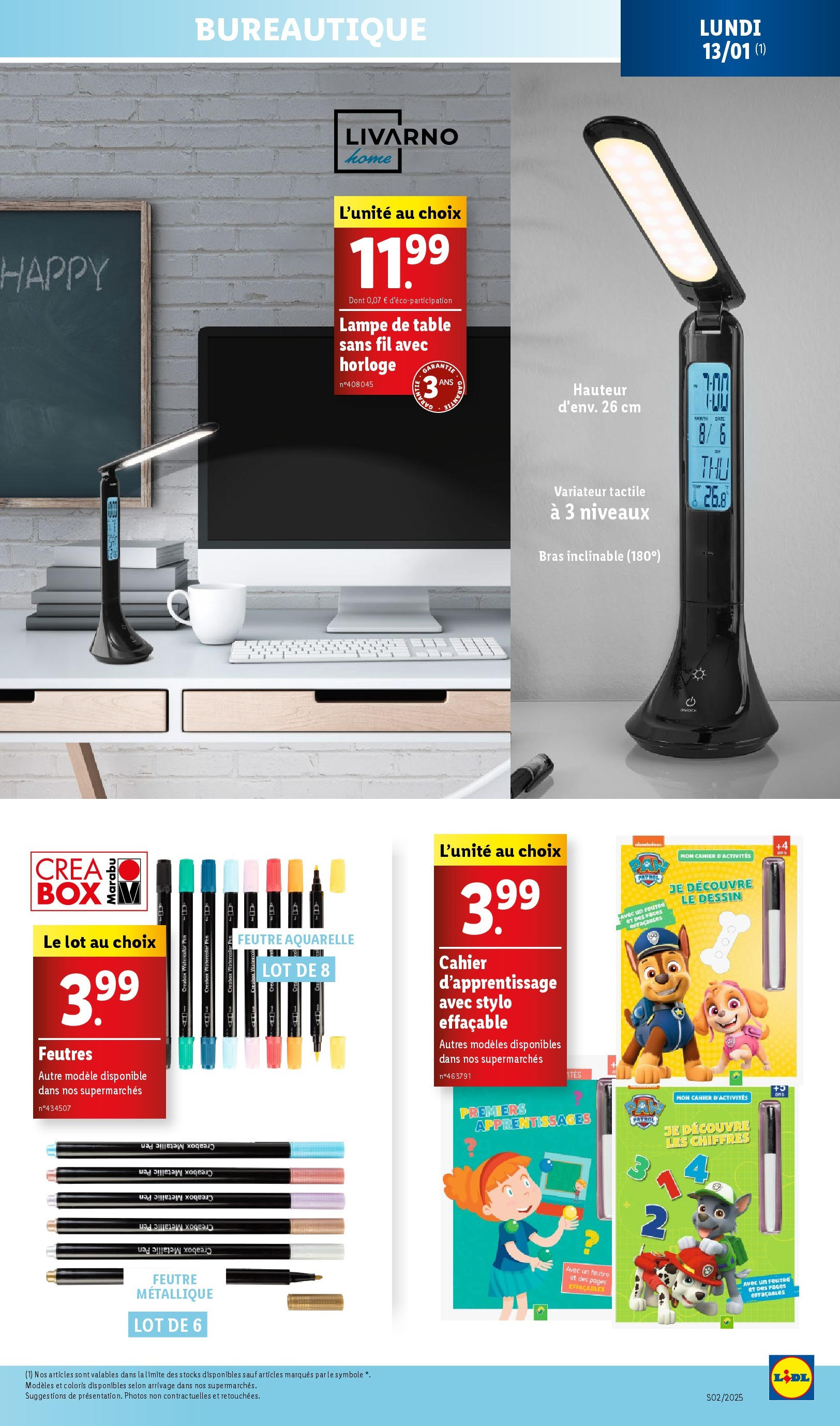 Catalogue LIDL du 07/01/2025 | Promo prospectus en ligne | Page: 79 | Produits: Stylo, Table, Lampe