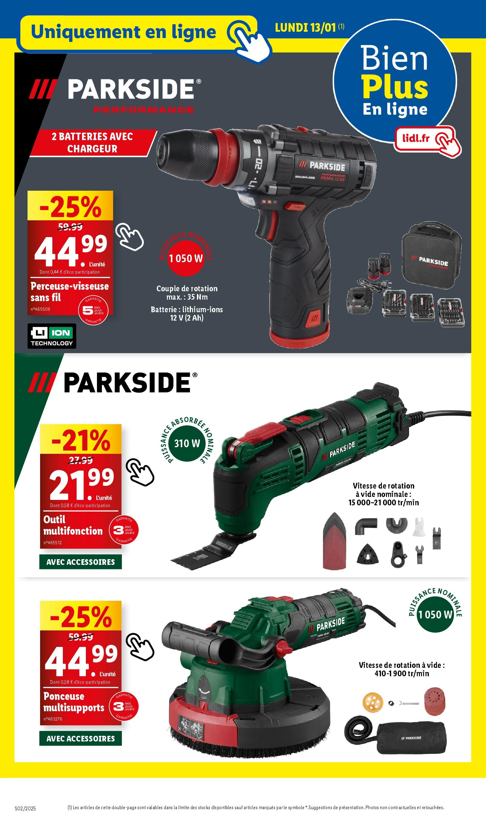 Catalogue LIDL du 07/01/2025 | Promo prospectus en ligne | Page: 82 | Produits: Ponceuse, Batterie