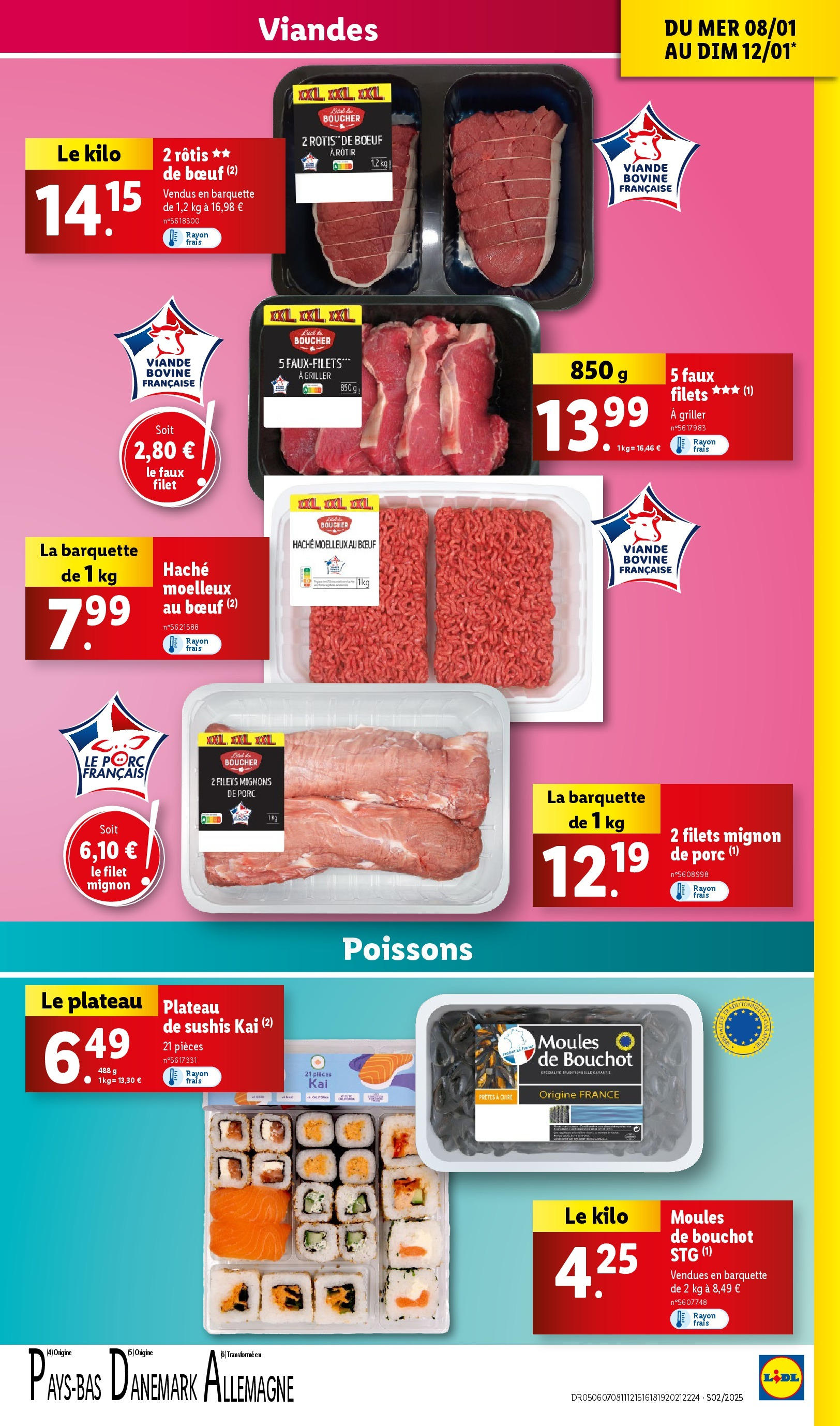 Catalogue LIDL du 07/01/2025 | Promo prospectus en ligne | Page: 7 | Produits: Plateau, Viande, Porc, Filets mignon de porc