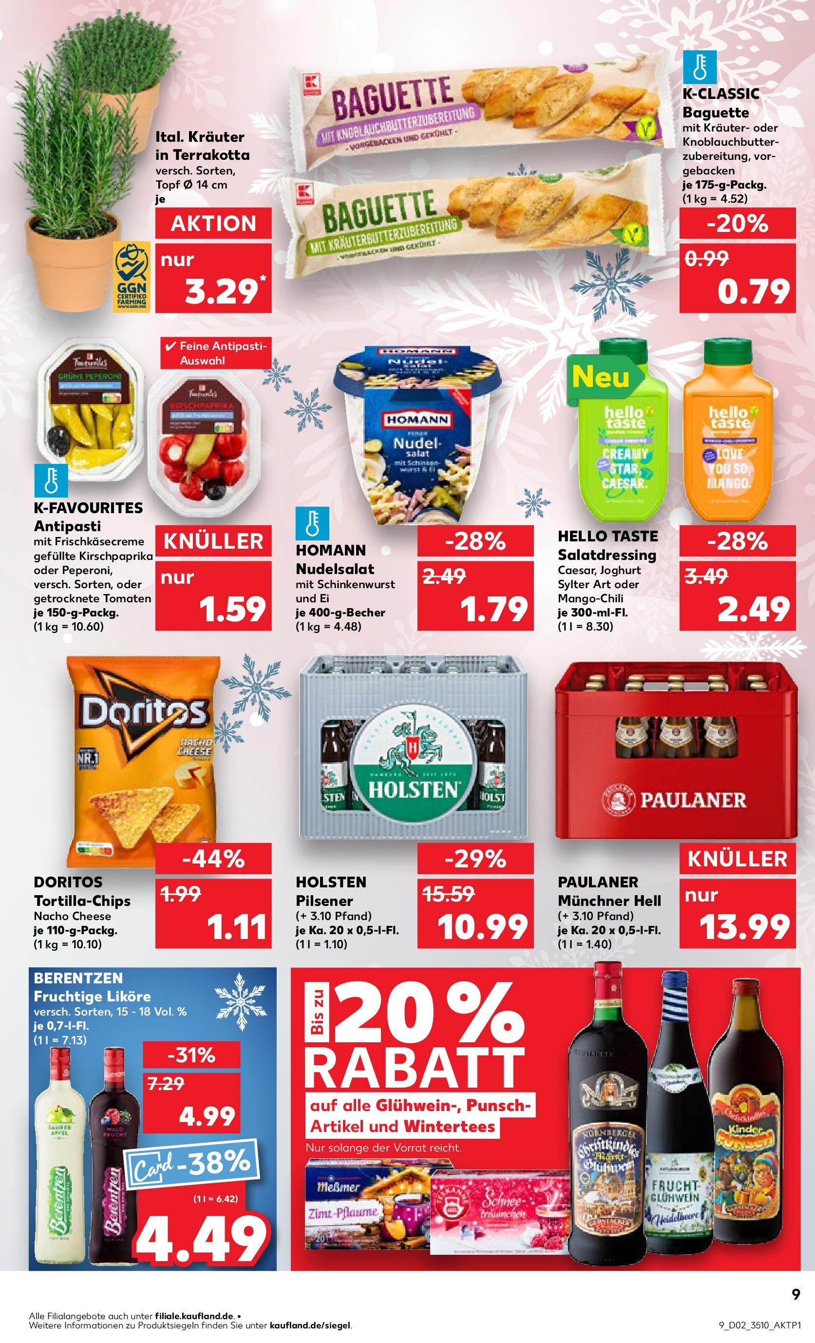 Kaufland - Ahrensfelde, Landsberger Chaussee 17 (ab 09.01.2025) » Angebote Online zum Blättern | Seite: 9 | Produkte: Messmer, Baguette, Holsten, Paulaner