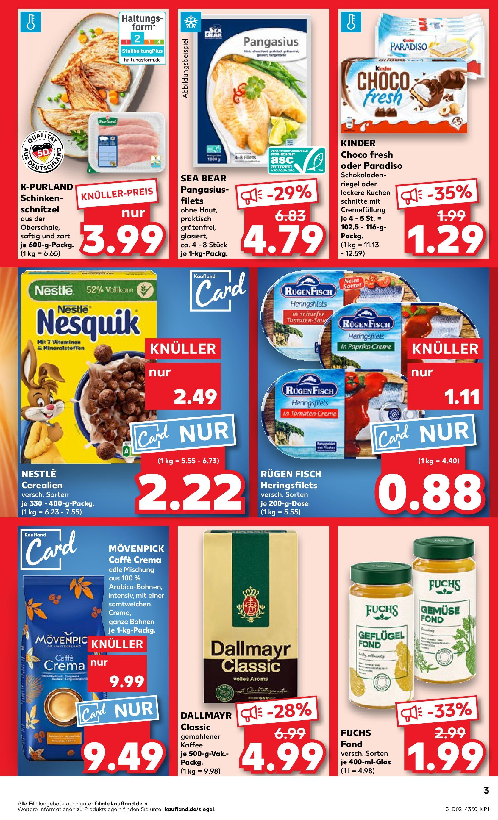 Kaufland - Berlin-Reinickendorf, Ollenhauerstraße 122 (ab 09.01.2025) » Angebote Online zum Blättern | Seite: 3 | Produkte: Nesquik, Schnitzel, Schinken, Kuchen