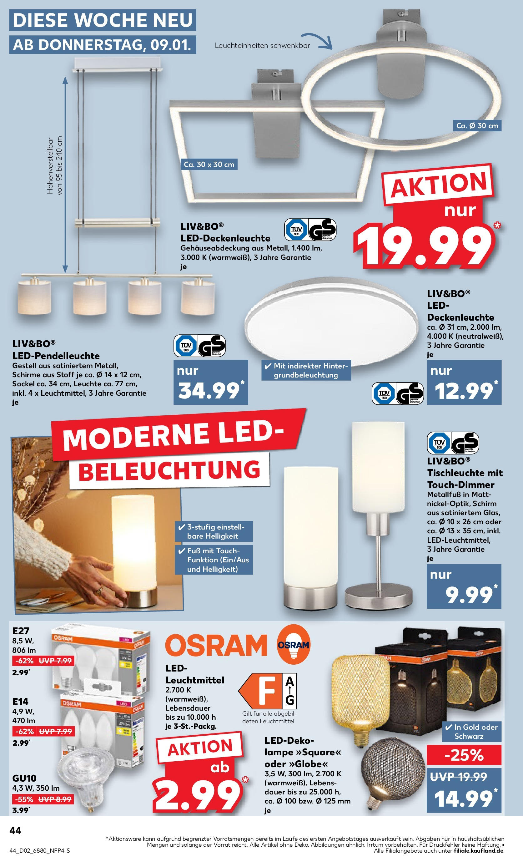 Kaufland - Nürnberg, Fürther Straße 187 (ab 09.01.2025) » Angebote Online zum Blättern | Seite: 44 | Produkte: Lampe