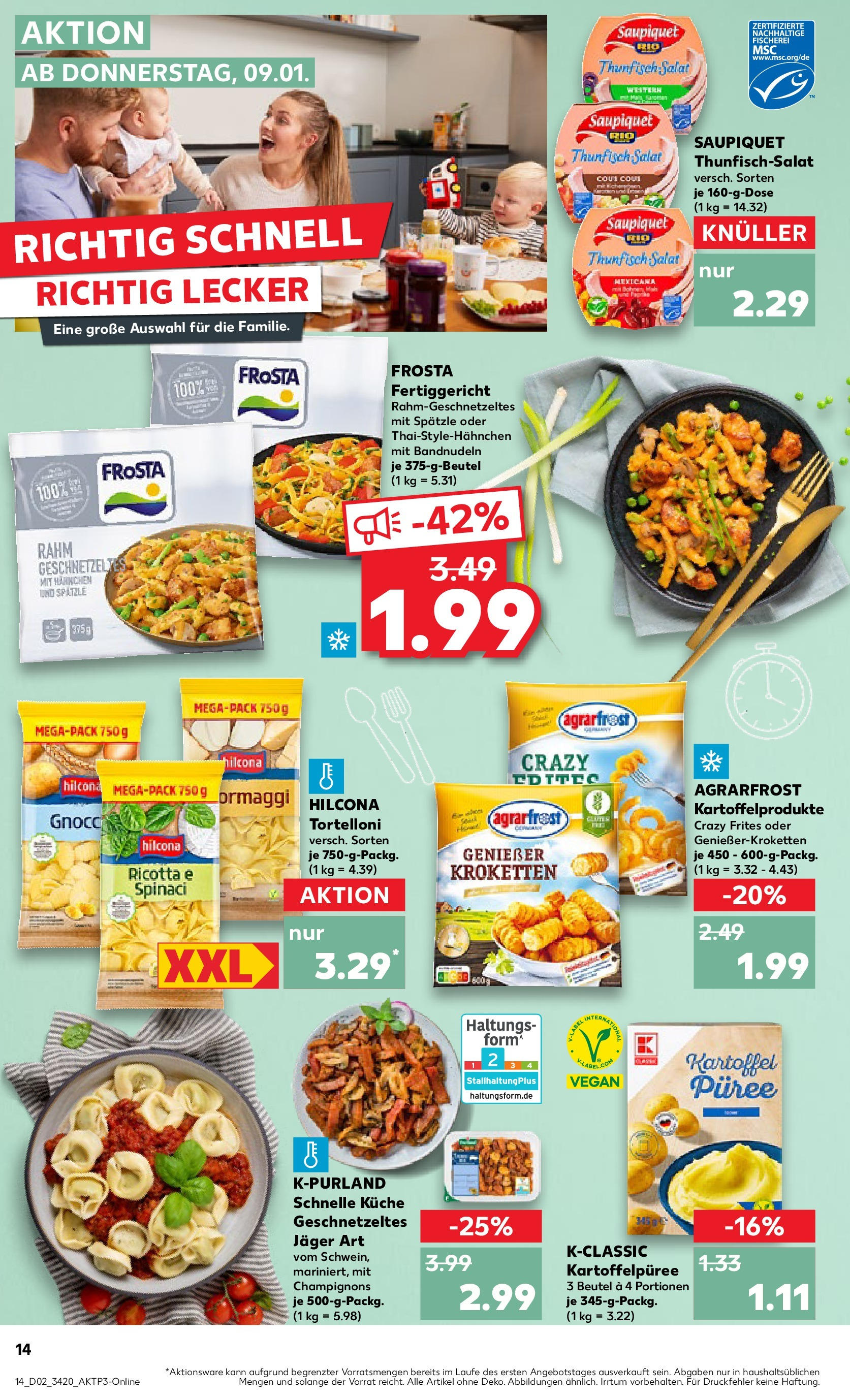 Kaufland - Berlin-Reinickendorf, Ollenhauerstraße 122 (ab 09.01.2025) » Angebote Online zum Blättern | Seite: 14 | Produkte: Thunfisch, Küche, Frosta, Salat