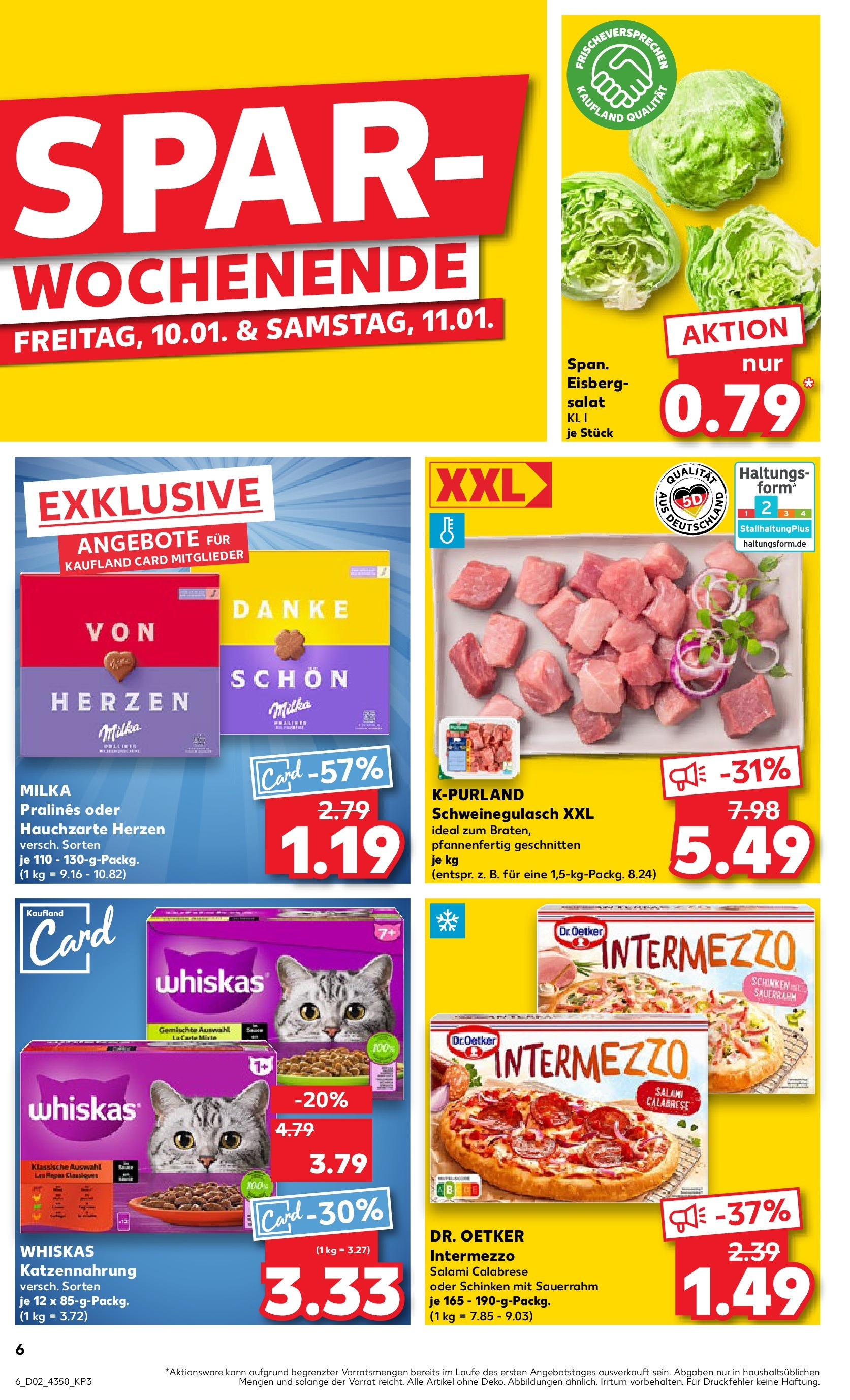 Kaufland - Berlin, Schnellerstraße 21 (ab 09.01.2025) » Angebote Online zum Blättern | Seite: 6 | Produkte: Schweinegulasch, Sauerrahm, Salat, Whiskas