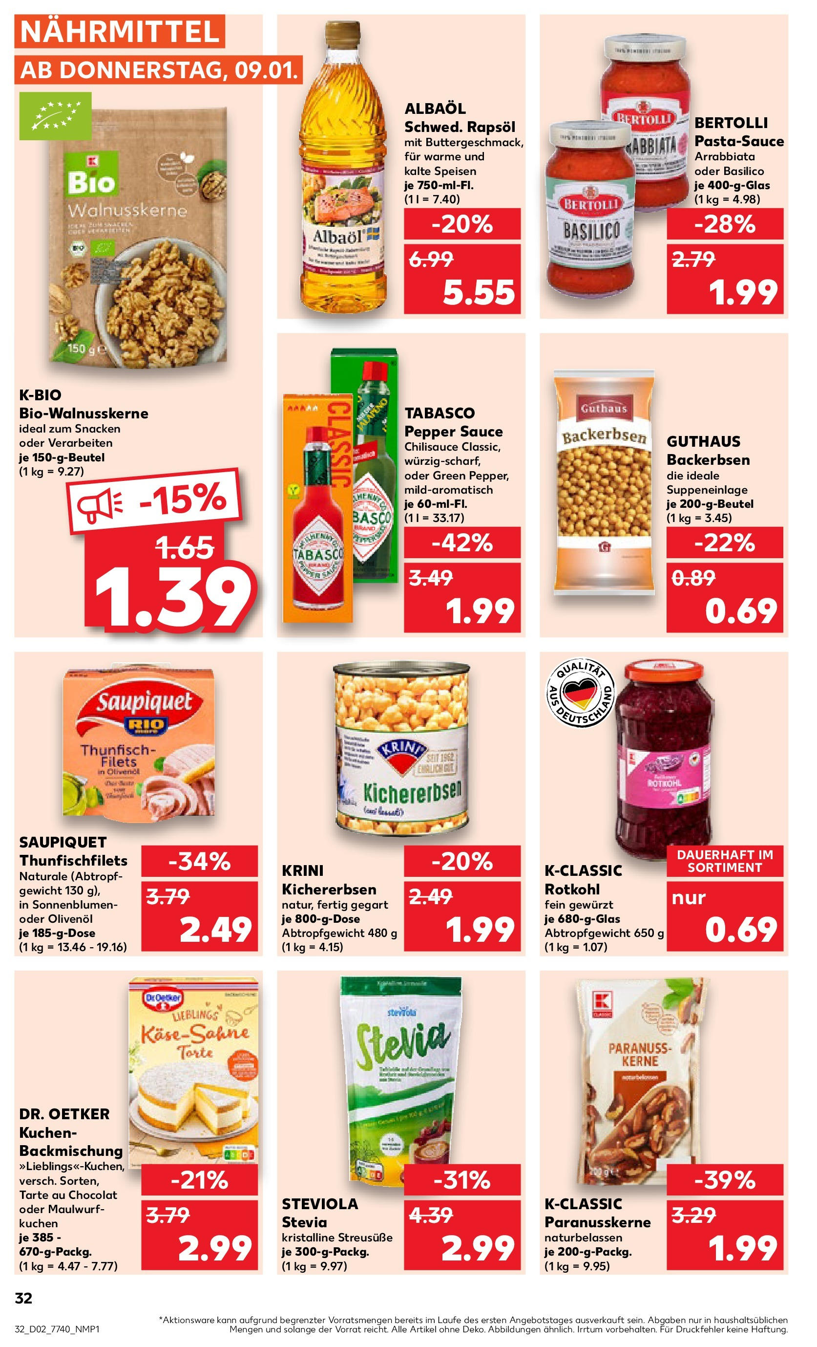 Kaufland - Nürnberg, Fürther Straße 187 (ab 09.01.2025) » Angebote Online zum Blättern | Seite: 32 | Produkte: Gewicht, Rotkohl, Olivenol, Kuchen