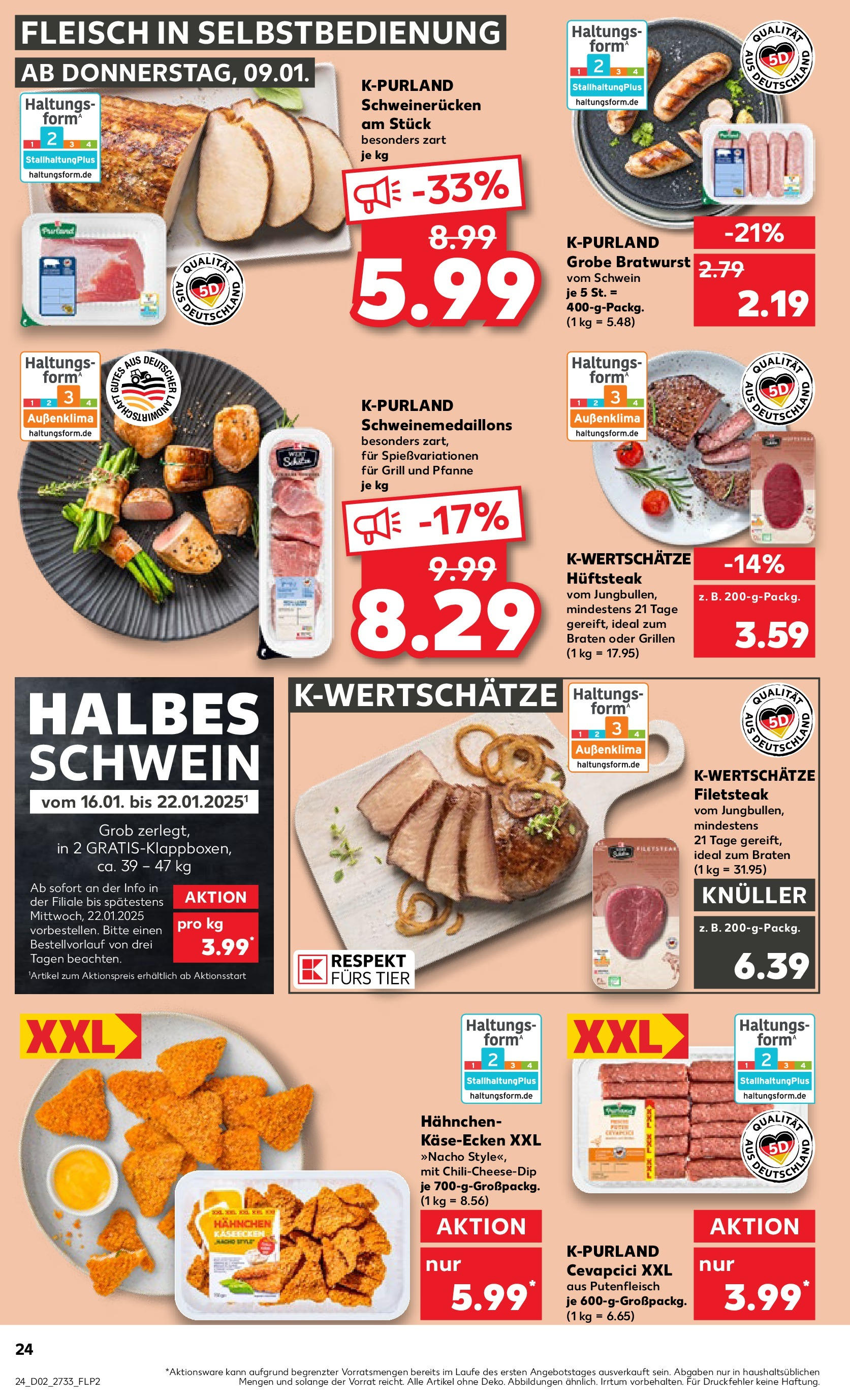 Kaufland - Berlin-Britz, Gutschmidtstraße 19 (ab 09.01.2025) » Angebote Online zum Blättern | Seite: 24 | Produkte: Grill, Hahnchen, Schweinerucken, Fleisch