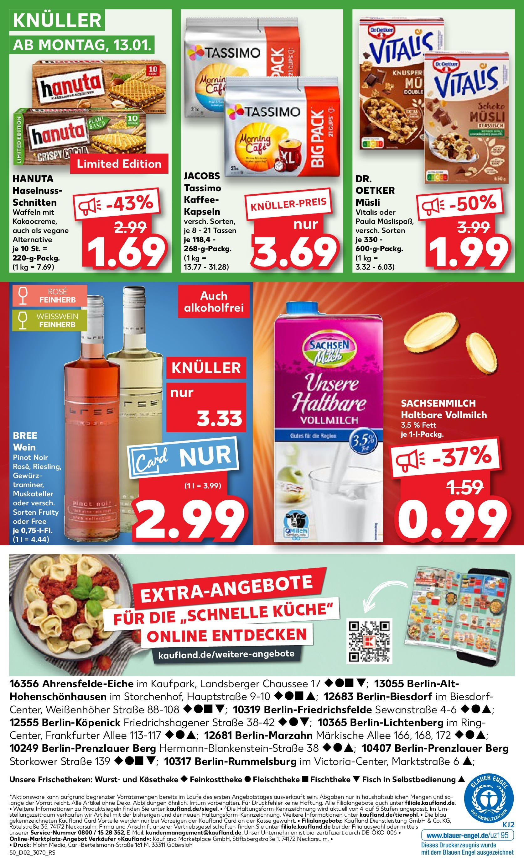 Kaufland - Ahrensfelde, Landsberger Chaussee 17 (ab 09.01.2025) » Angebote Online zum Blättern | Seite: 50 | Produkte: Kaffee, Bree, Fisch, Wurst