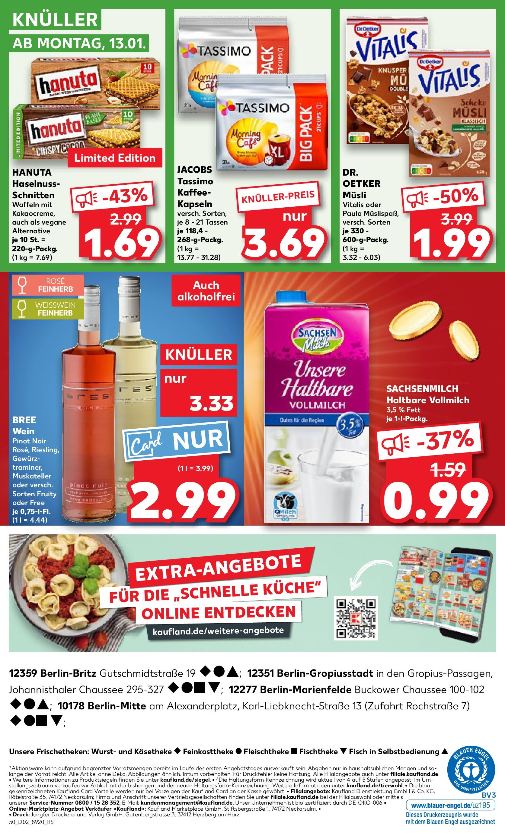 Kaufland - Berlin-Britz, Gutschmidtstraße 19 (ab 09.01.2025) » Angebote Online zum Blättern | Seite: 50 | Produkte: Musli, Küche, Bree, Fisch