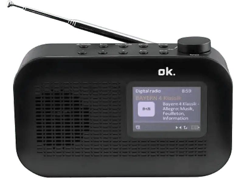 ok. DAB+ Radio ORD 130 mit Farbdisplay und eingebautem Akku