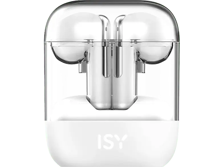 ISY ITW 7000-WT True Wireless Kopfhörer, transparentes Case, Weiß