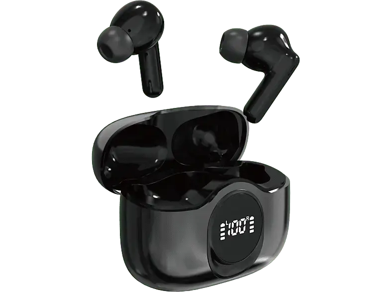 ISY ITW 6000-BK True Wireless Kopfhörer mit Display, ENC, Touch Control