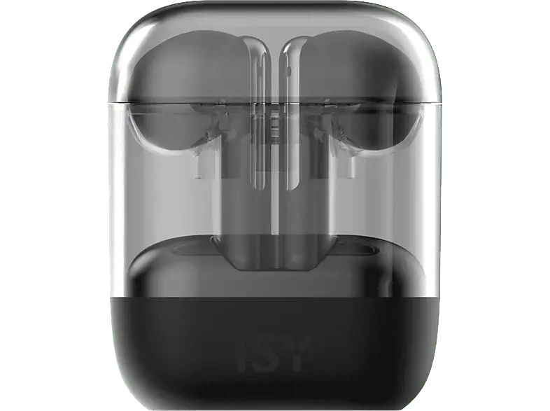 ISY ITW 7000-BK True Wireless Kopfhörer, transparentes Case, Schwarz