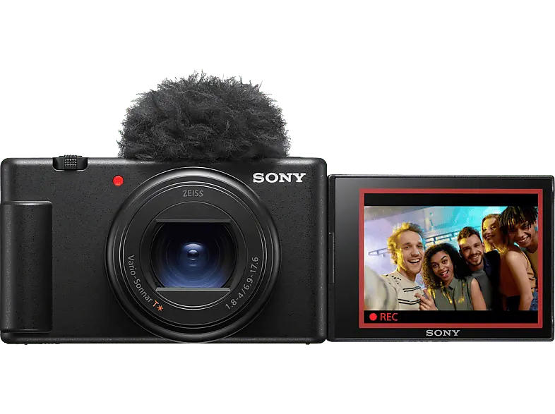 Sony ZV-1 II Kompaktkamera für Vlogging, 20.1MP, 1 Zoll Sensor, 18-50mm f1.8-4.0, 24B/s, Augen-AF Tiere/Menschen, 4K30p, Schwarz