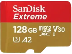 SandISK 128GB Extreme microSDXC Karte + SD-Adapter RescuePro Deluxe bis zu 190 MB/s mit App-Performance A2 UHS-I Class 10 U3 V30; Speicherkarte