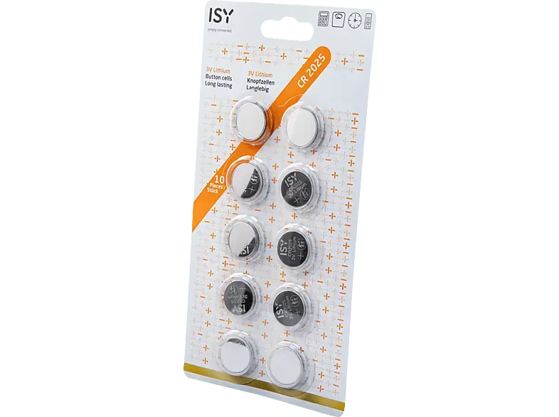 ISY IBA-3025 CR 2025 Lithium Knopfzelle, 3 Volt 10 Stück