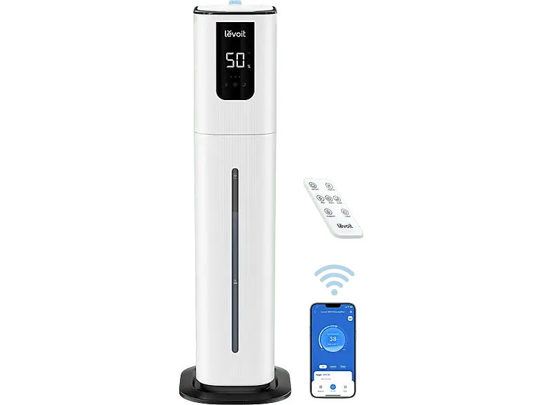 Levoit LUH-M101S-WEUR OasisMist1000S Smart Ultrasonic Cool Mist Turm Luftbefeuchter Weiß (Raumgröße: 55 m²)